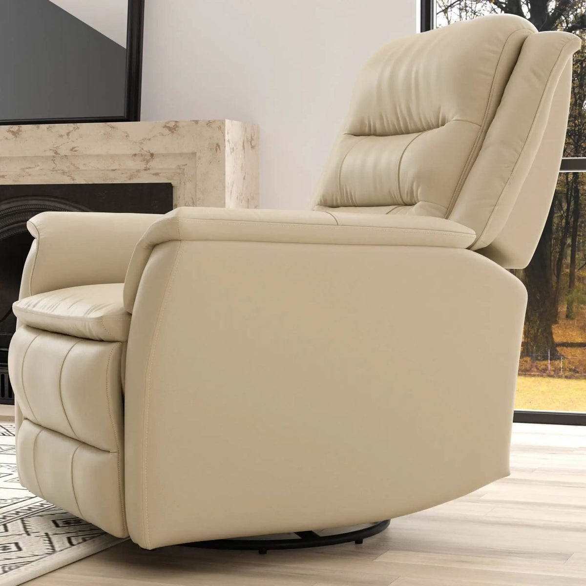 Swivel Recliner With Manual Adjustable Footrest Swivel Chair | 2 Pieces | Metal | Living Room