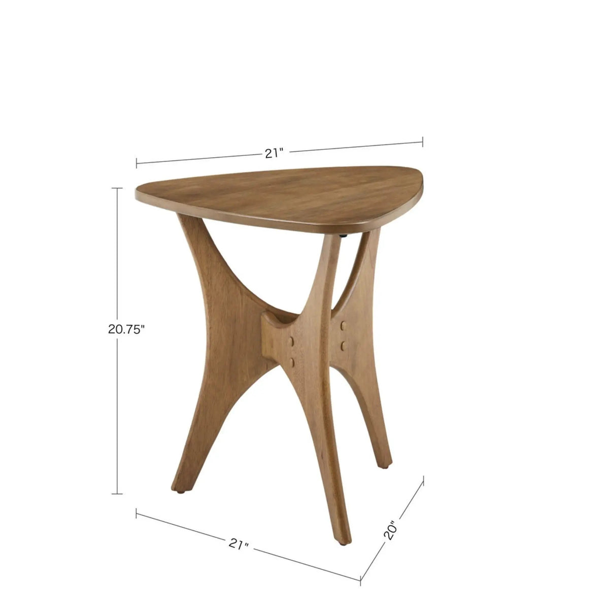 Triangle Accent Table | Wood Veneer Top | Natural Elm Finish