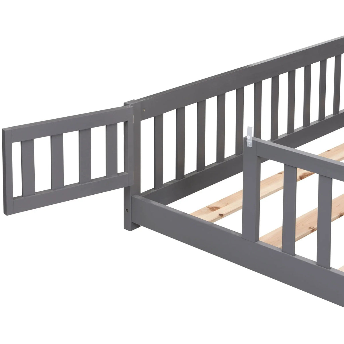 Floor Bed | Solid Wood | Safety Guardrails | Toddler Size