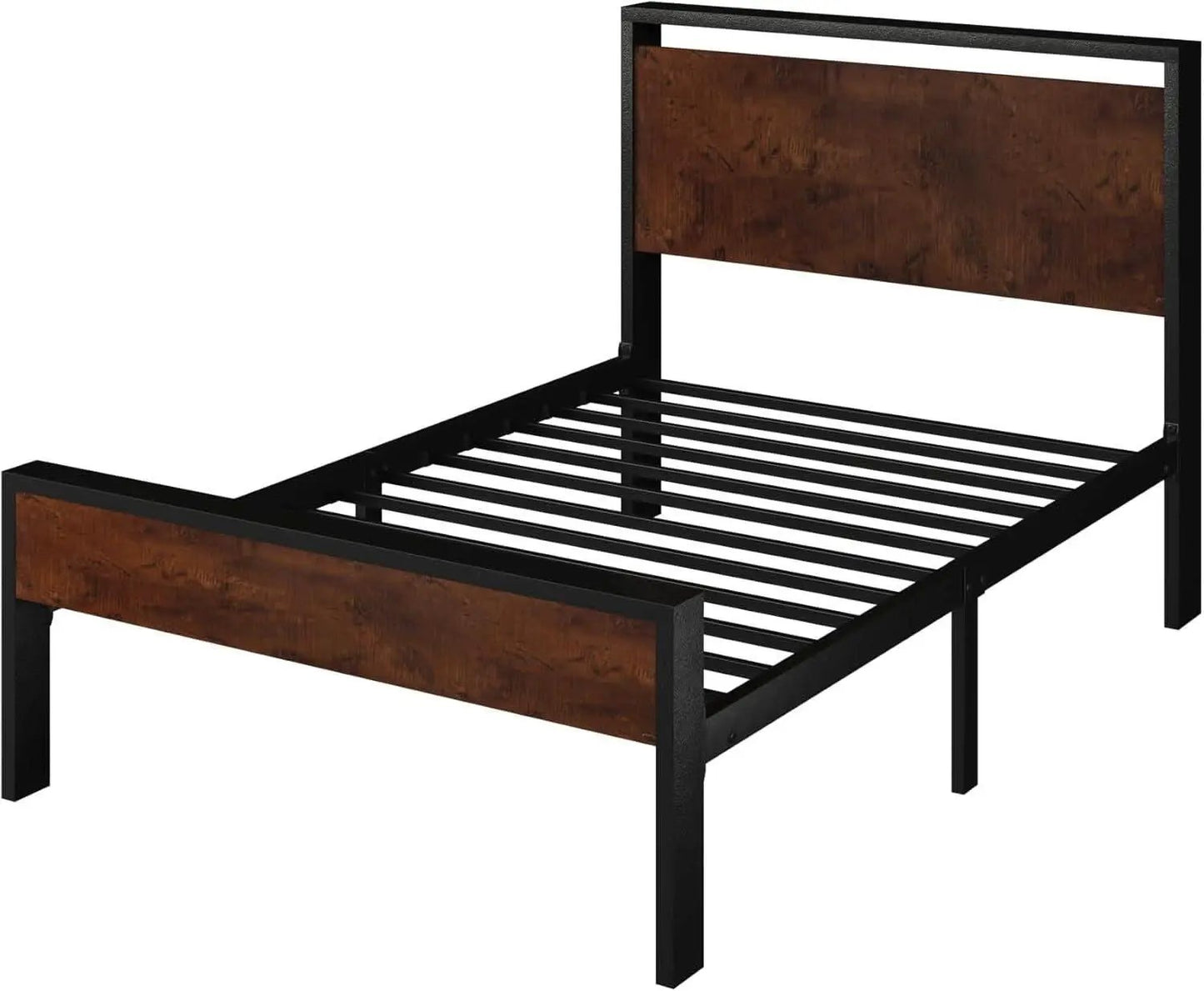 Twin Platform Bed Frame With Under Bed Storage Industrial Style from PriceLows™