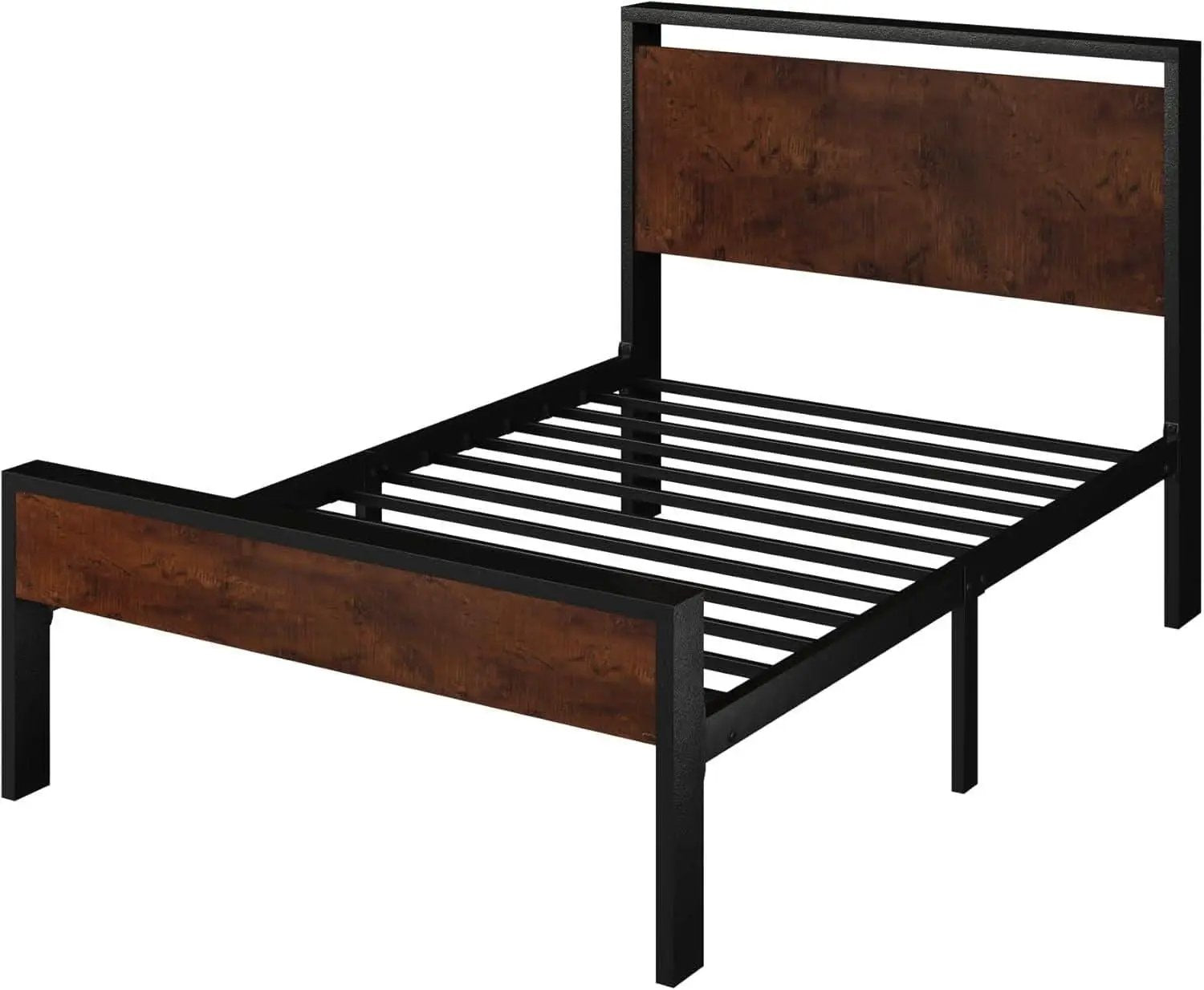 Twin Platform Bed Frame With Under Bed Storage Industrial Style from PriceLows™