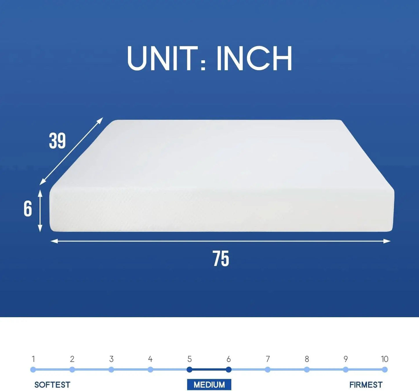 Twin Gel Memory Foam Mattress 6 Inch Cooling Comfort from PriceLows™