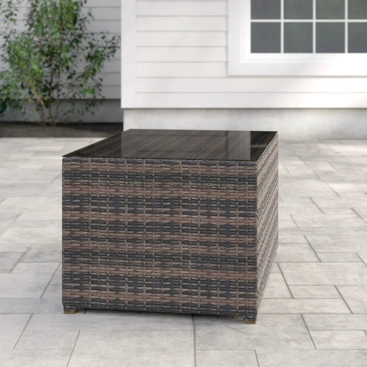 Rectangular Coffee Table | Glass Top | Sturdy Base | 33 Inch Width