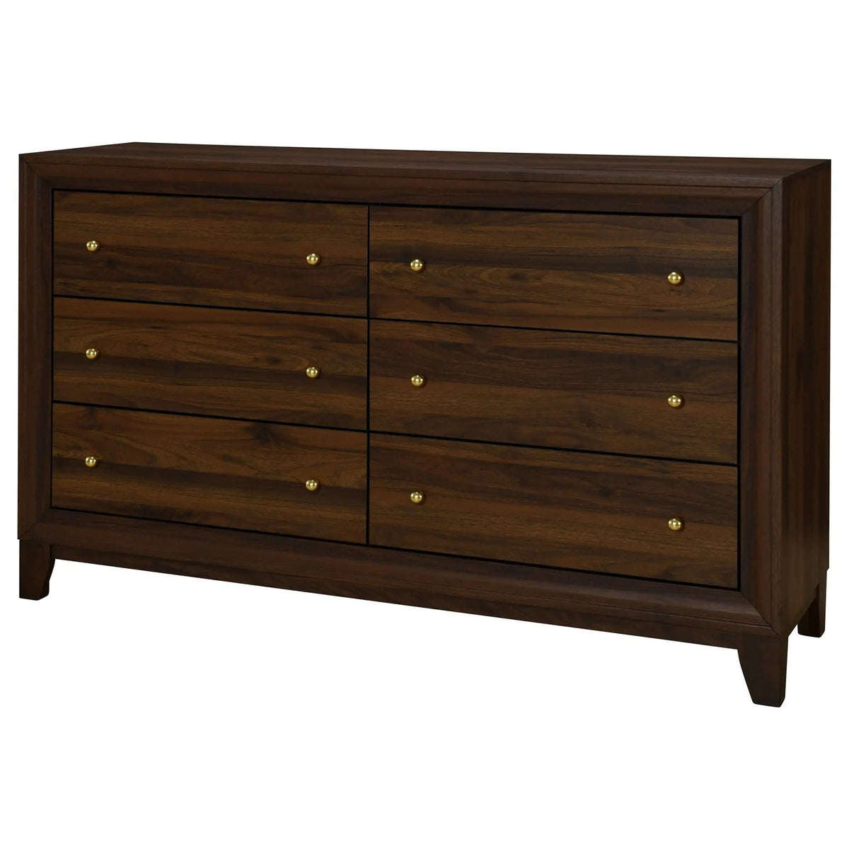 Welsley 6-drawer Dresser Cabinet | 58.5 x 17.25 x 36 in | Engineered Wood & Walnut | Walnut
