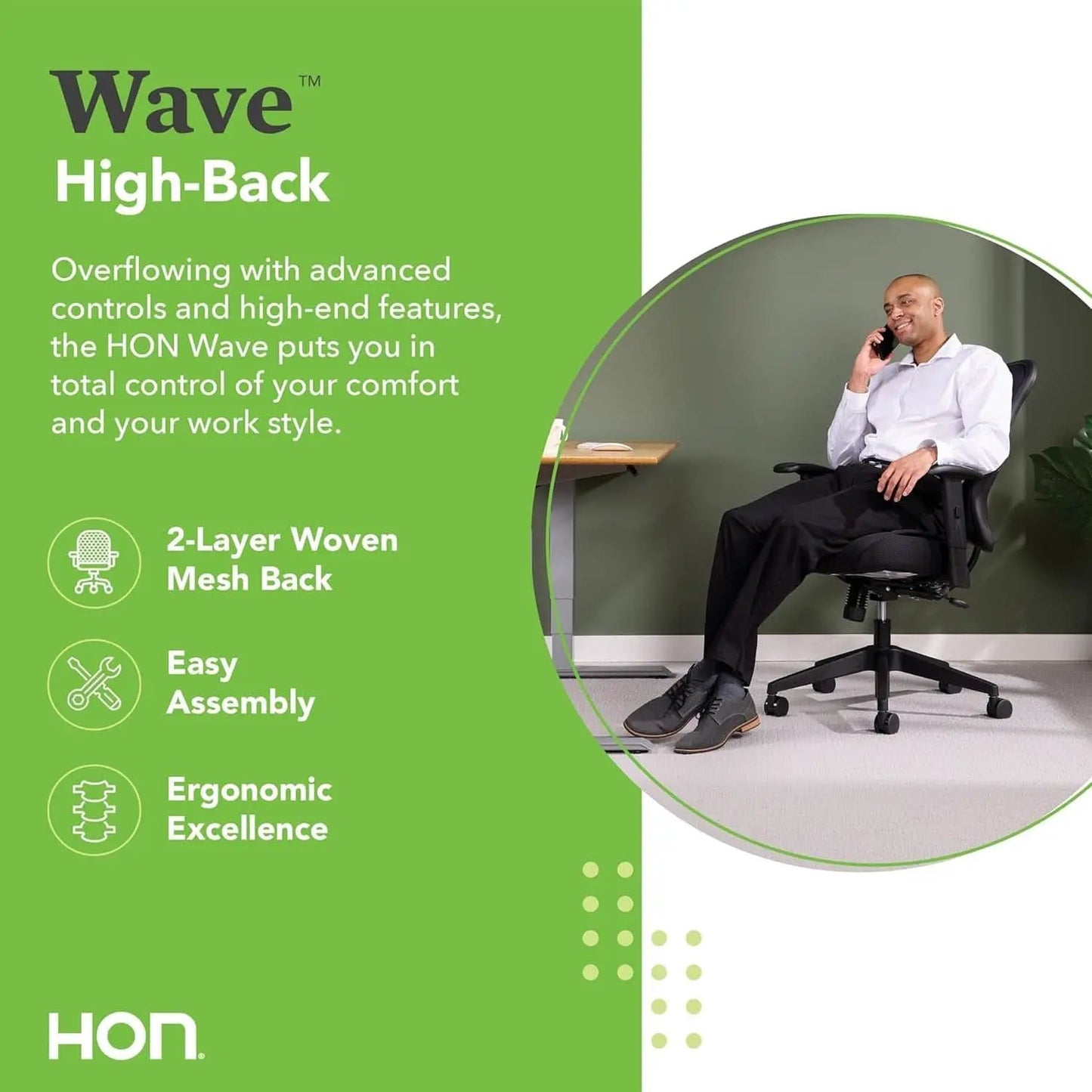 Wave High Back Ergonomic Office Chair With Breathable Mesh Back 360 Swivel from PriceLows™