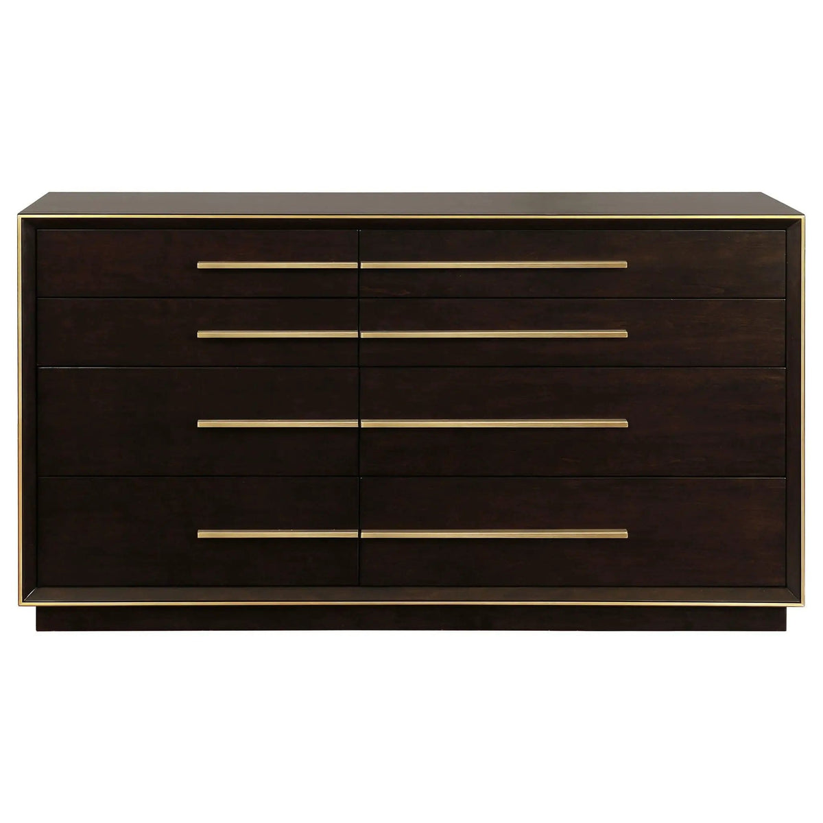 Durango 8-drawer Dresser Smoked Peppercorn | 70 x 20 x 38.5 in | Engineered Wood & Metal | Bedroom