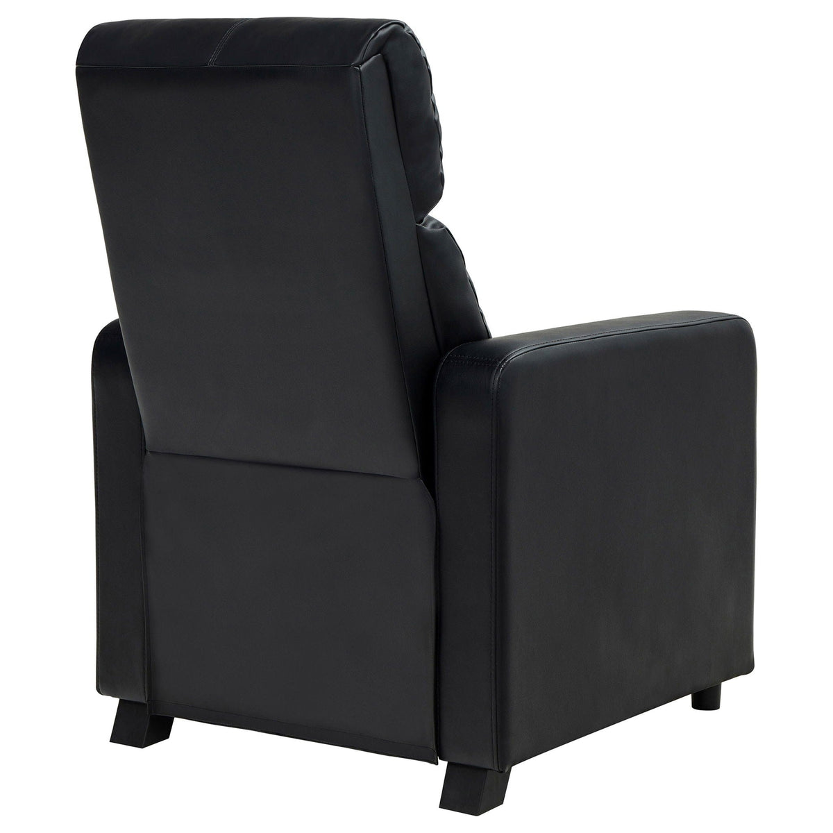 Push Back Recliner - Reclining Chair | 29.5 x 33.75 x 41.25 in | Faux Leather & Polyester | Black