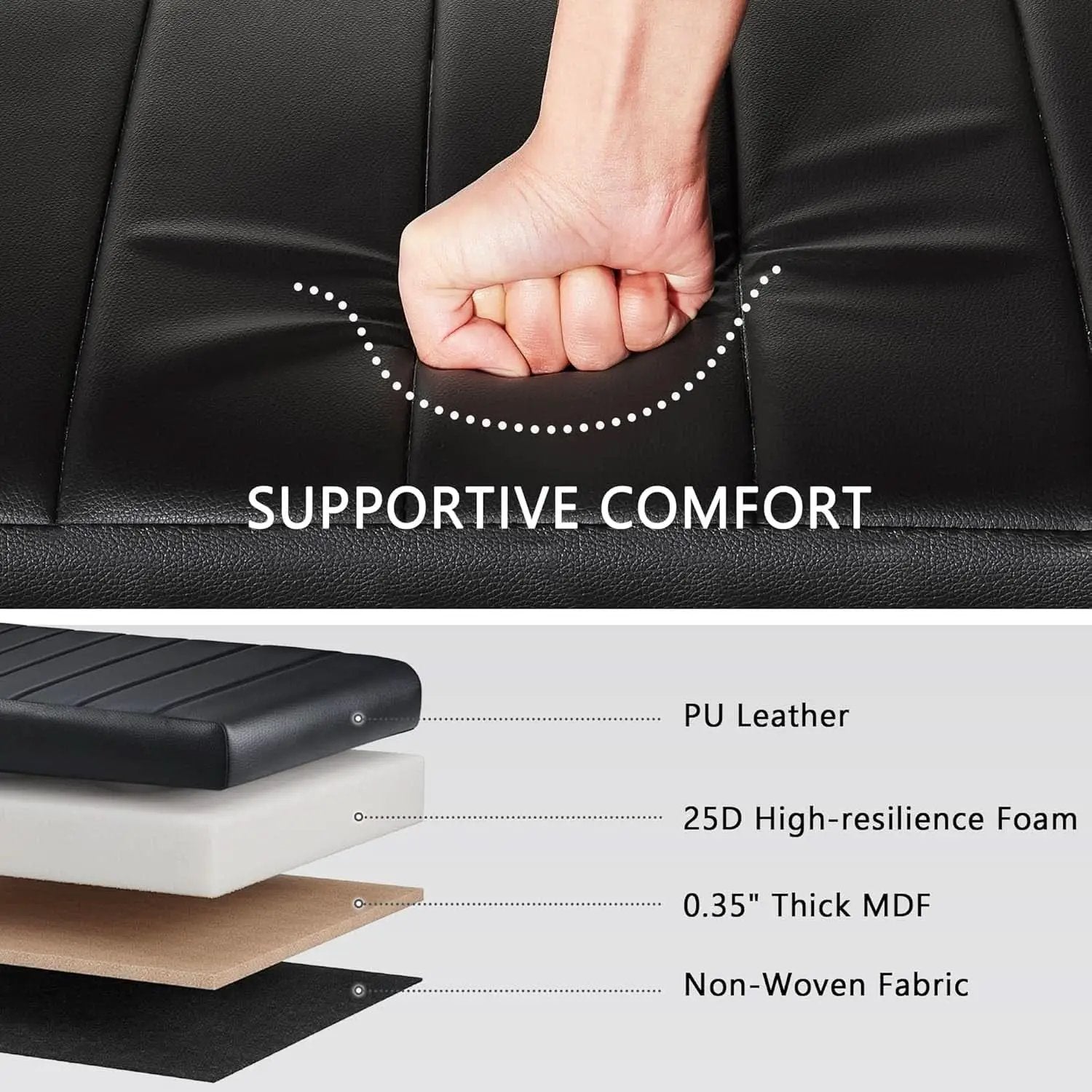 Black 44.5-Inch Storage Ottoman With Premium Gas Spring from PriceLows™
