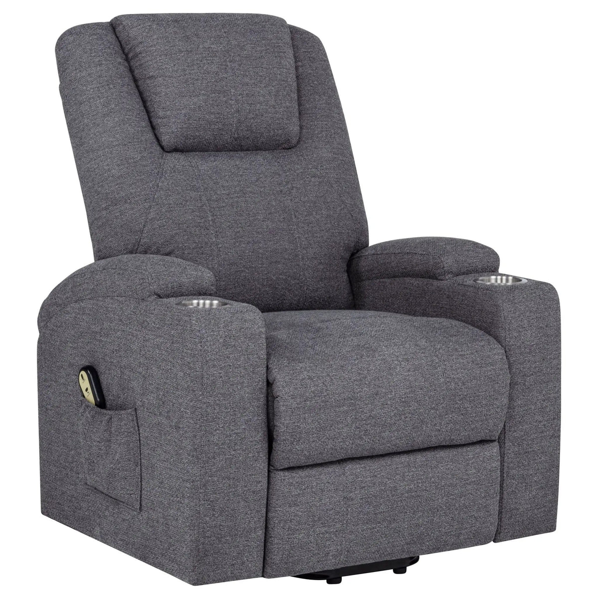Louie Chenille Upholstered Power Lift Massage Chair | 32 x 37 x 42.5 in | Chenille & Stainless Steel | Grey
