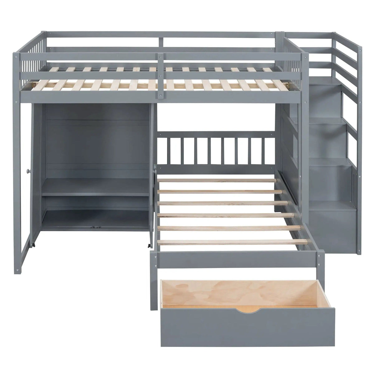 Bunk Bed With Wardrobe, Drawers | 2 Pieces | Bedroom Furniture | Bedroom