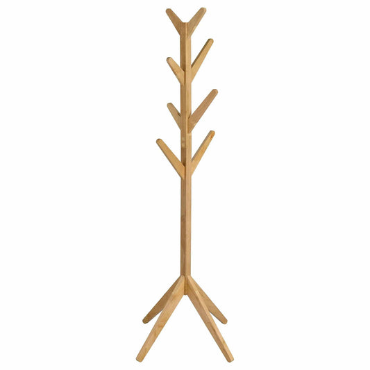Margaret Solid Wood Coat Rack Clothing Hanger Natural | 17.25 x 17.25 x 66.25 in | Solid Wood & Rubberwood | Oak