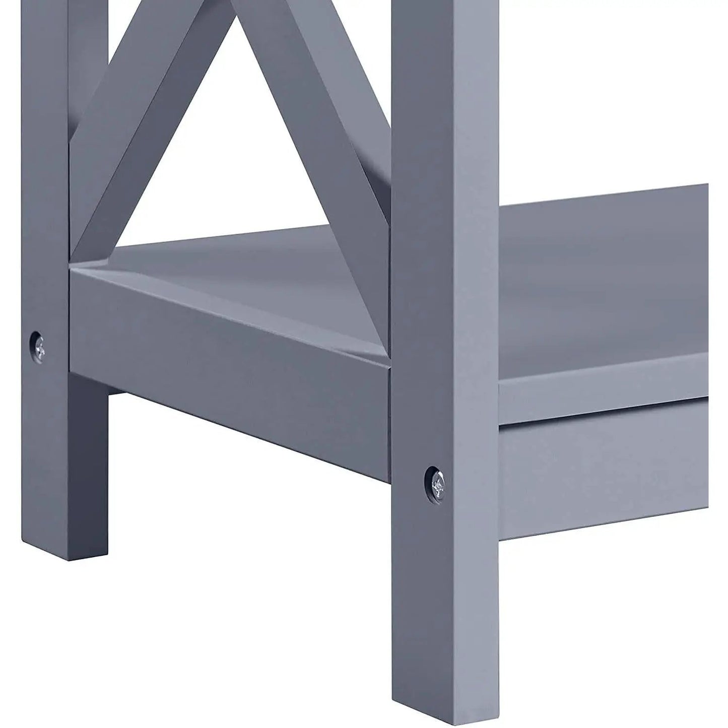 Gray Three Tier Console Table With Storage Shelves from PriceLows™