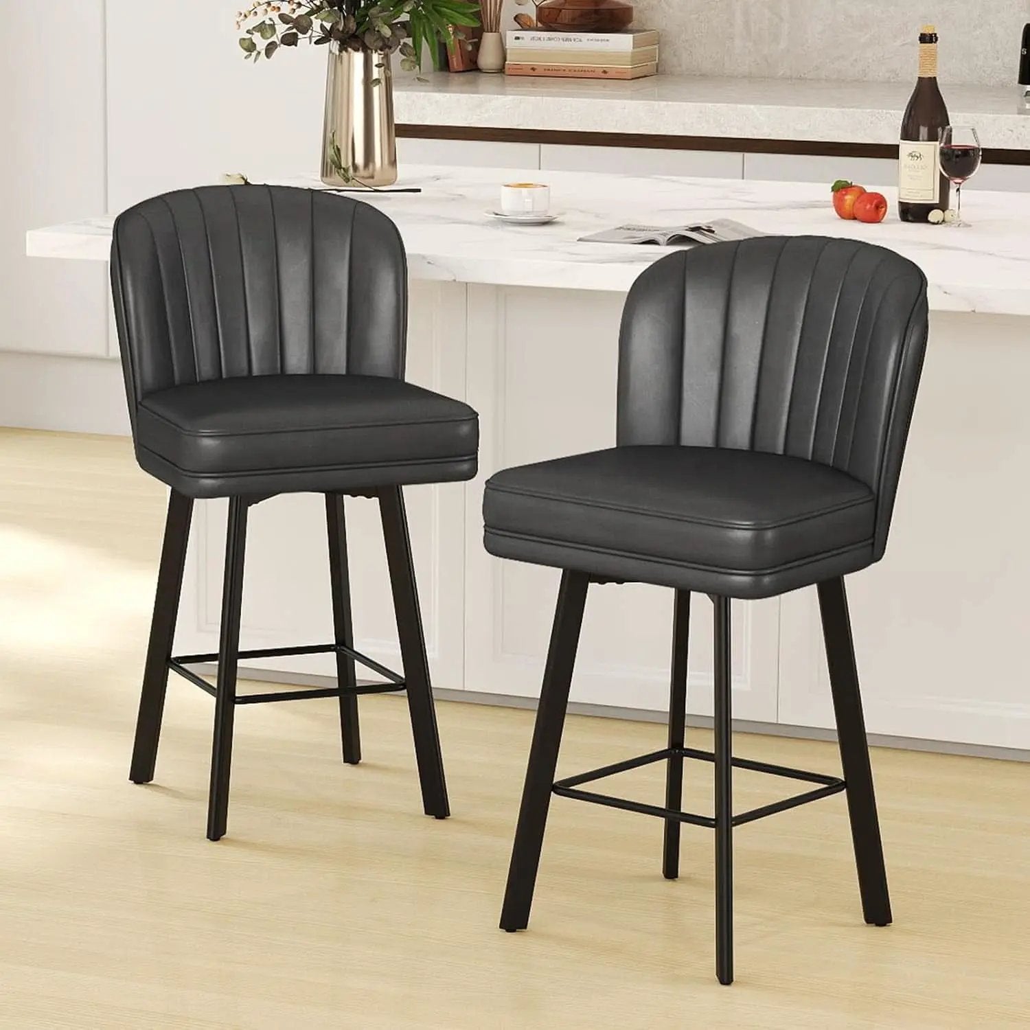 Modern Swivel Counter Height Bar Stools Set of Four from PriceLows™