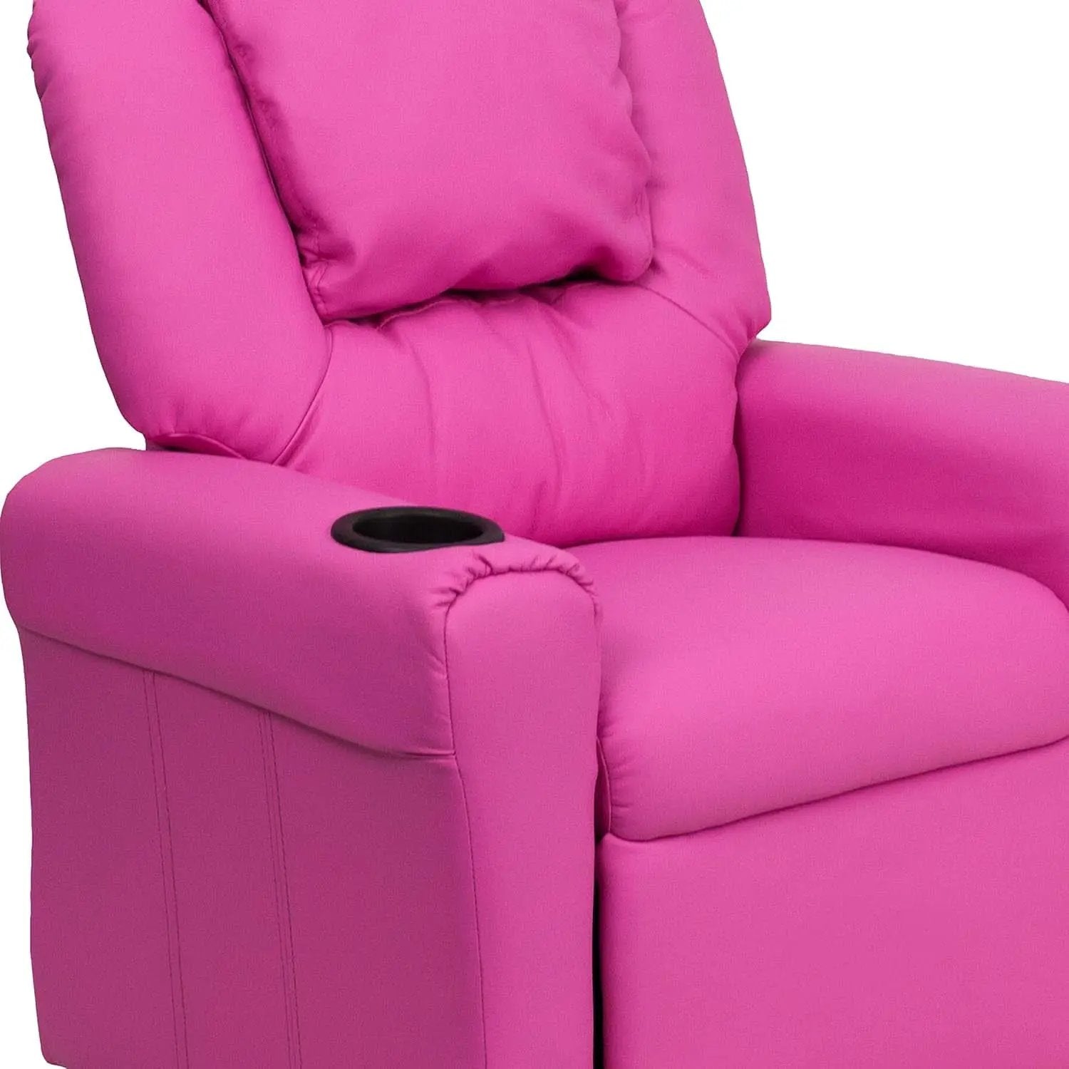 Hot Pink Kids Recliner With Cup Holder Compact Design from PriceLows™