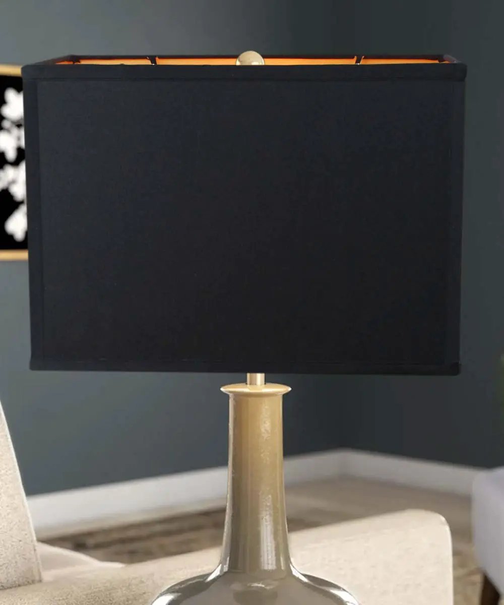 Rectangular Drum Lampshade | 6.5x12 Inches | 9 Inch | Softback Black Shantung