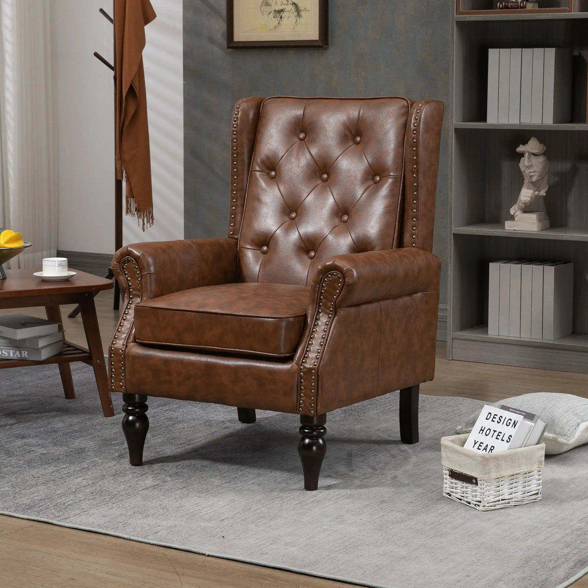 Modern Accent Armchair | Rubber Wood Legs | High Resilience Foam