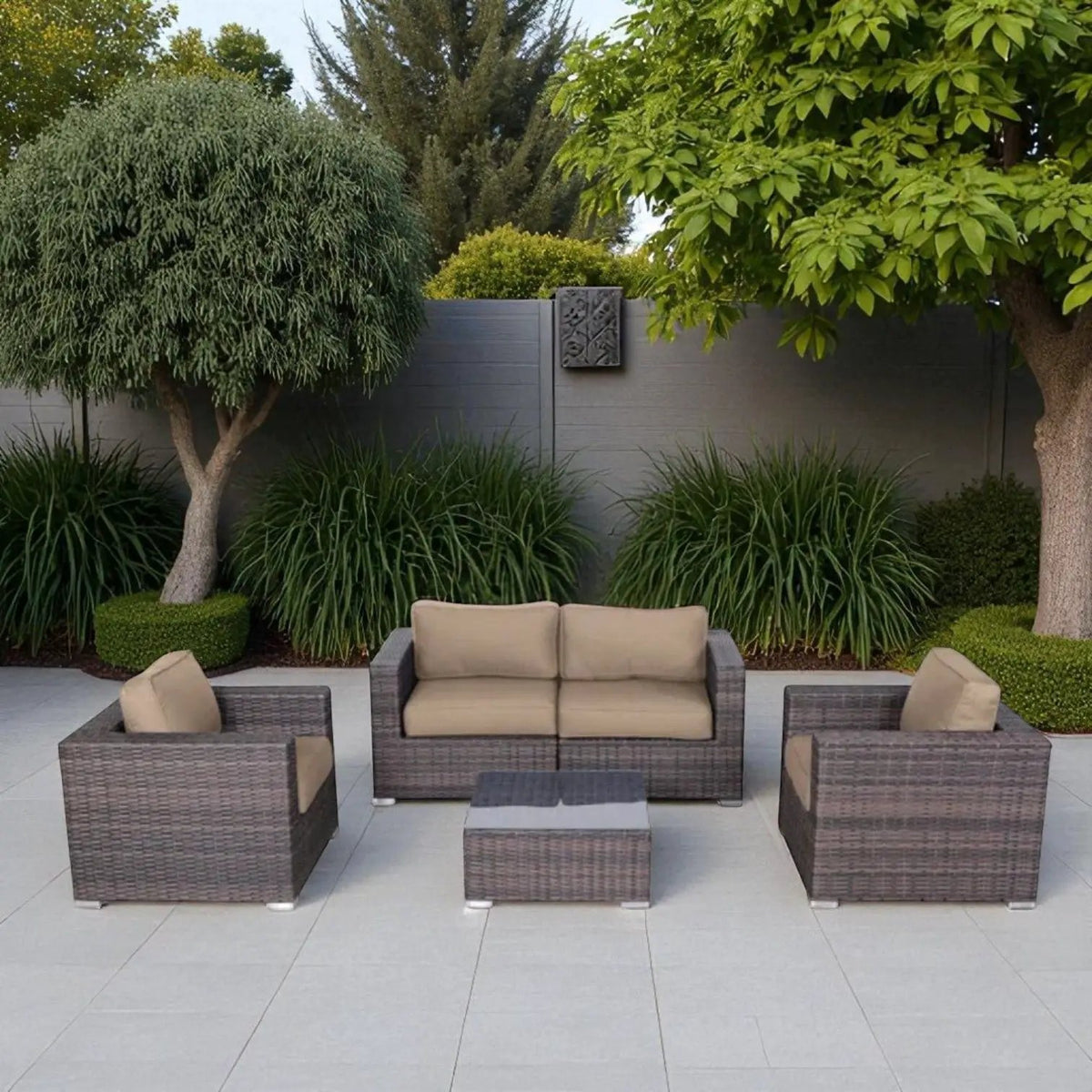 Outdoor Sectional Set | Handcrafted Wicker | Ultra-Soft Cushions | Entertainment Seating