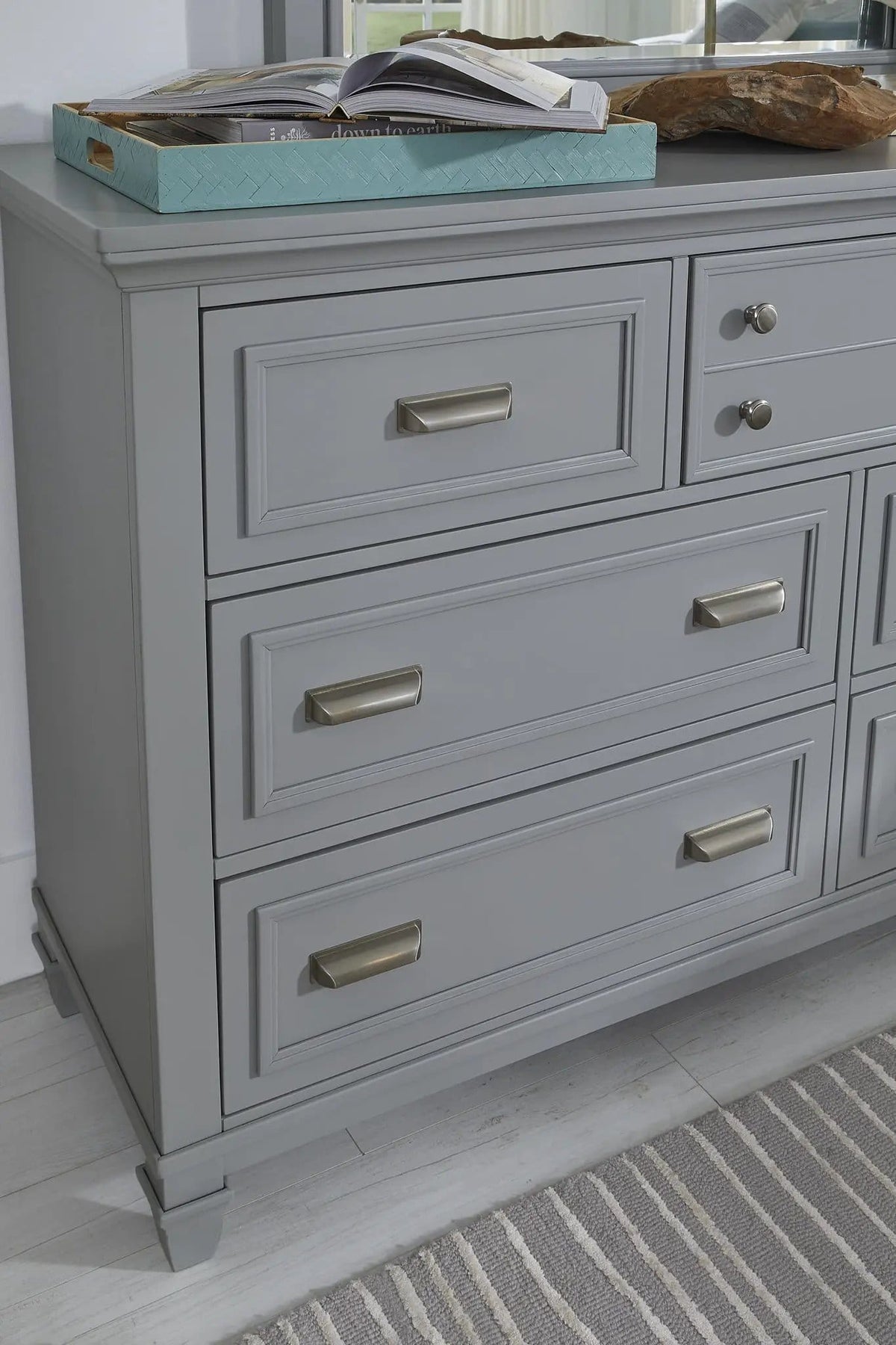 Charleston Drawer Dresser With Landscape Mirror | 2 Pieces | Bedroom Furniture | Bedroom