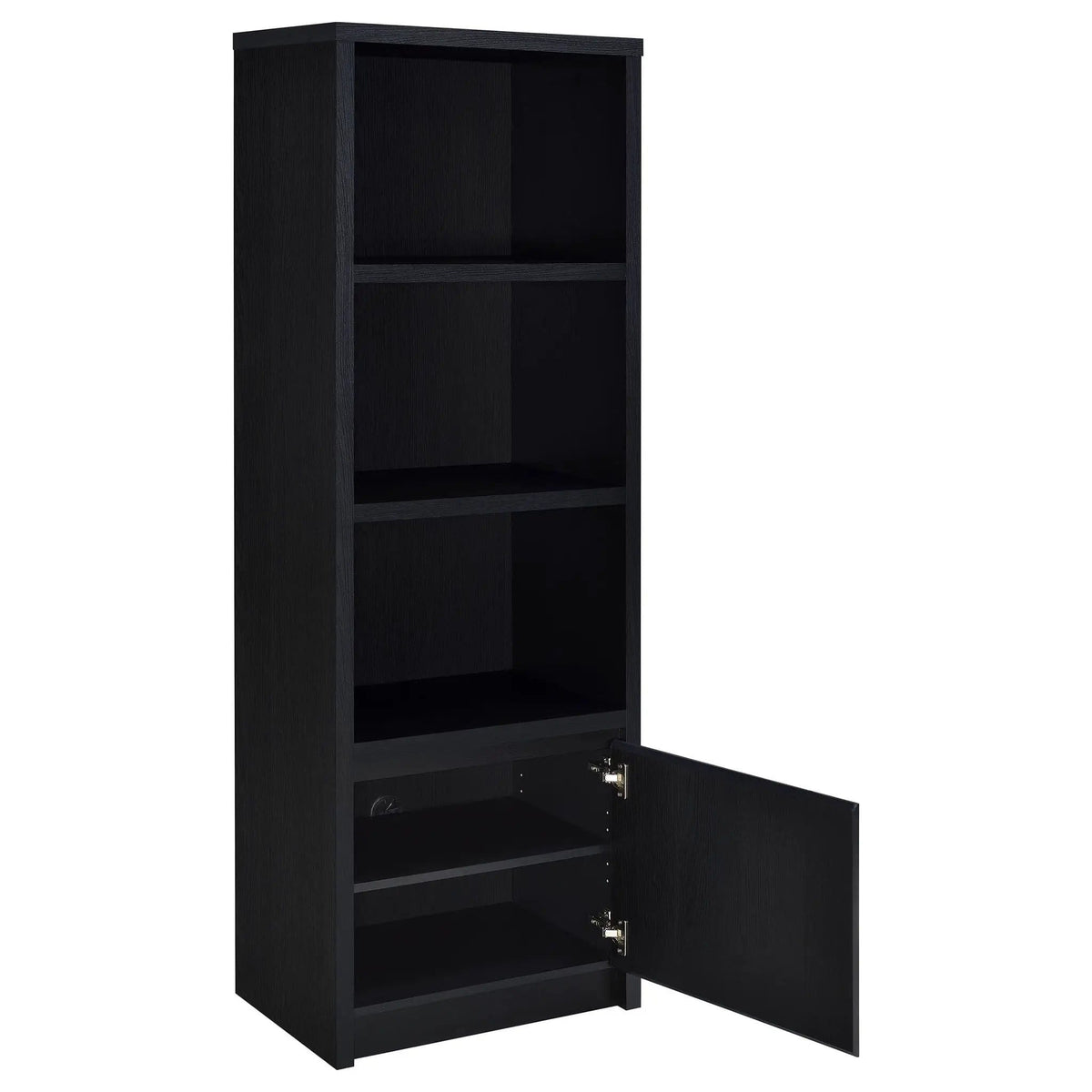 Winfield 3-shelf Media Tower Entertainment Pier | 23.5 x 15.5 x 70.75 in | Engineered Wood & Veneer | Black
