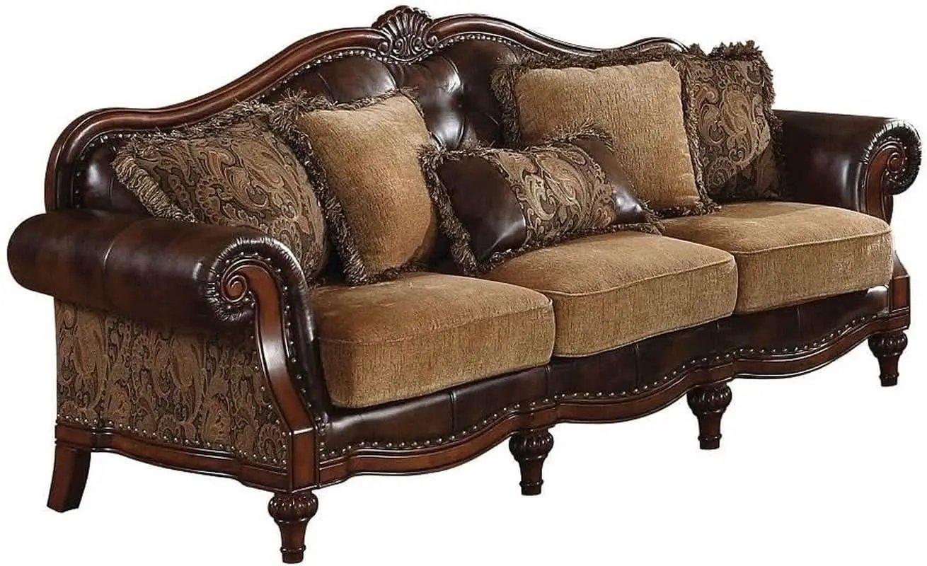 4 Piece Living Room Set With Sofa Loveseat Chair And Coffee Table Brown Chenille from PriceLows™