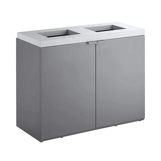86-Gallon Heavy-Duty Commercial Steel Two-Stream Trash Can Cabinet | Steel | Home Use | Home