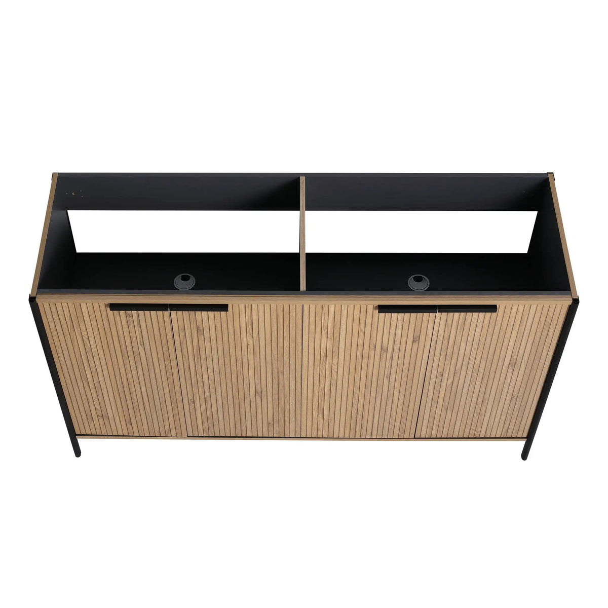Contemporary Freestanding Bathroom Vanity With Adjustable Shelves | 5 Pieces | Stainless Steel & Metal | Bathroom