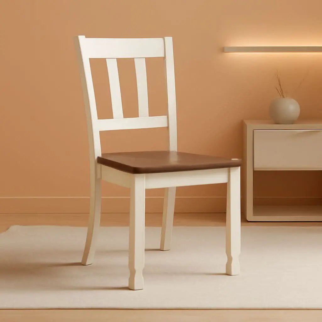 Rake Back Cottage Dining Chair Set Of Two Brown And White from PriceLows™