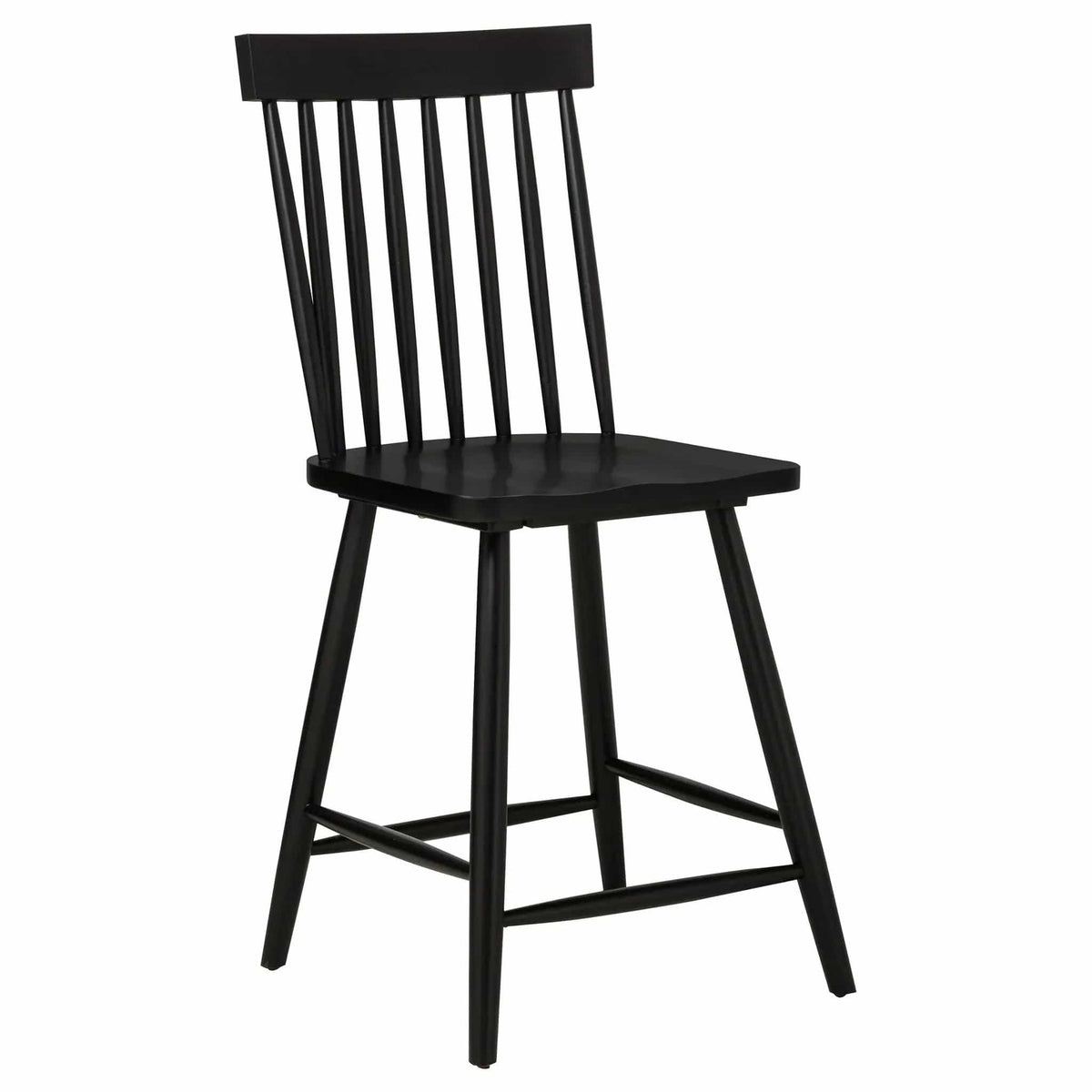 Andrews Windsor Counter Height Dining Side Chair Black (Set of 2) Counter Height | 19 x 22.75 x 43.25 in | Rubberwood & Veneer | Dining Room