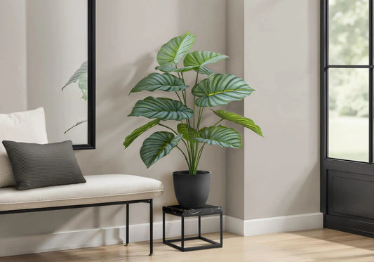 24" Tall, Artificial Plant, Calathea, Indoor, Faux, Fake, Table, Greenery, Potted | 20 x 20 x 23.5 in | Home Furniture | Black