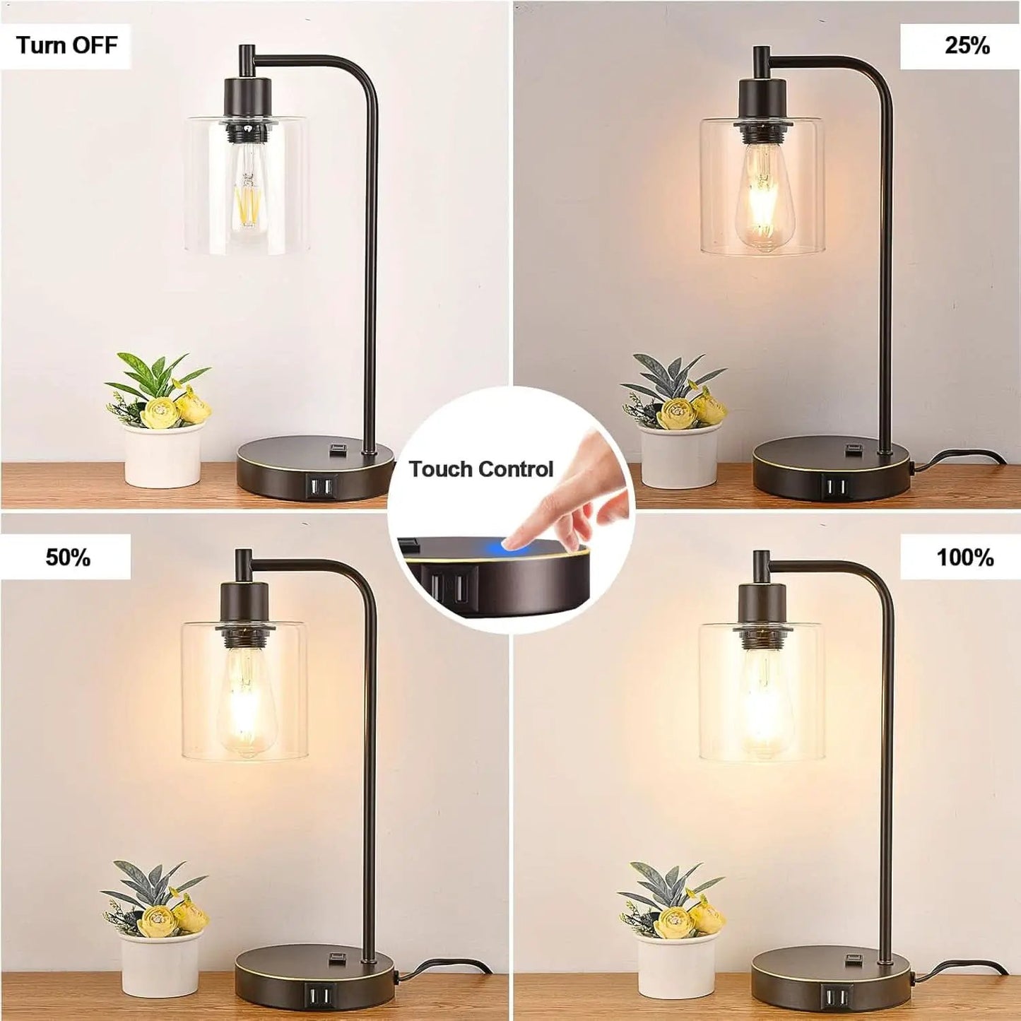 Industrial Touch Table Lamps Set Of 2 Oil Rubbed Bronze from PriceLows™