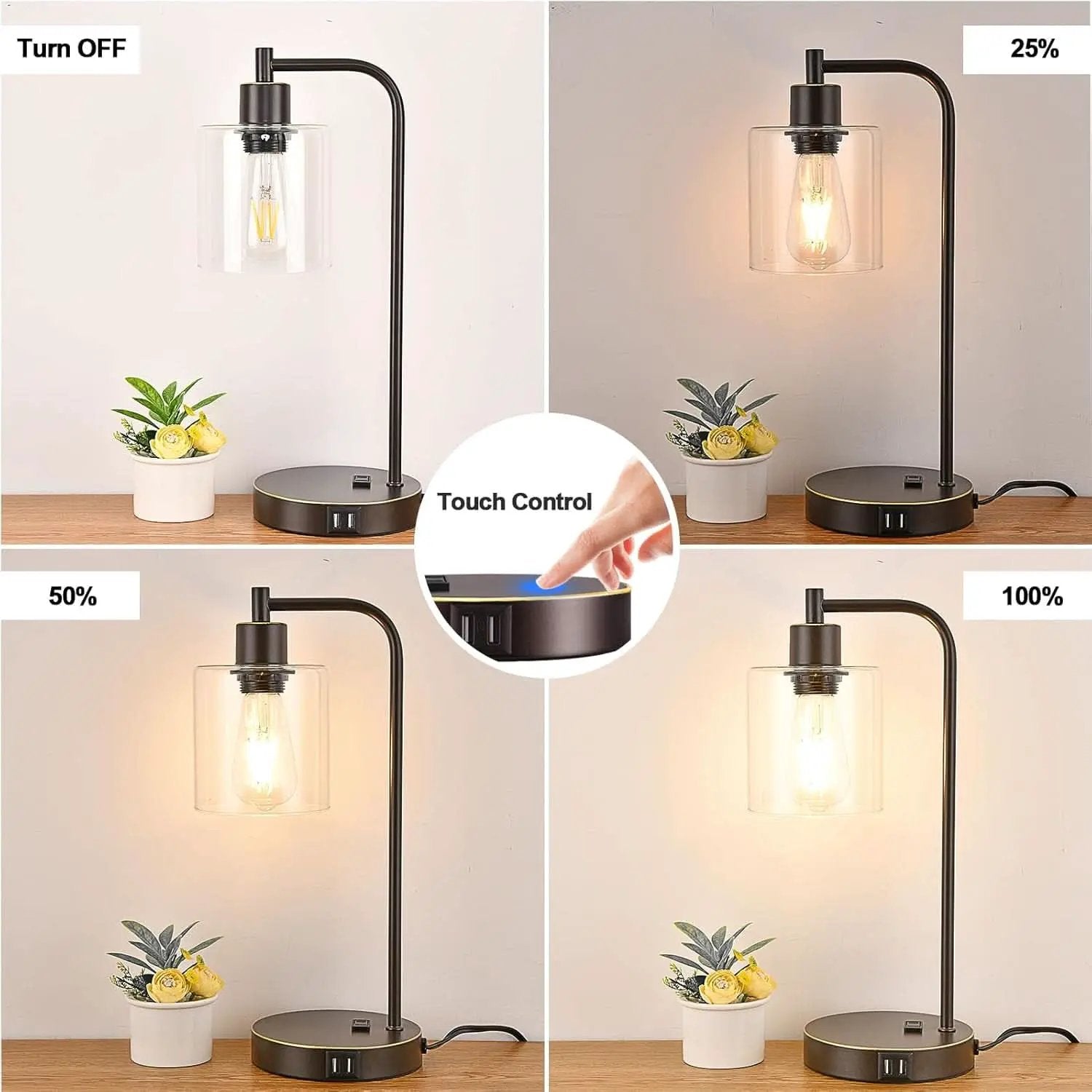 Industrial Touch Table Lamps Set Of 2 Oil Rubbed Bronze from PriceLows™