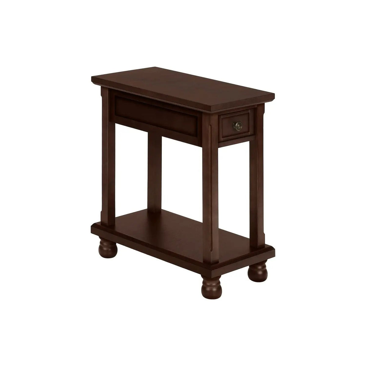 Accent End Table | Traditional Design | Storage Drawer | Espresso