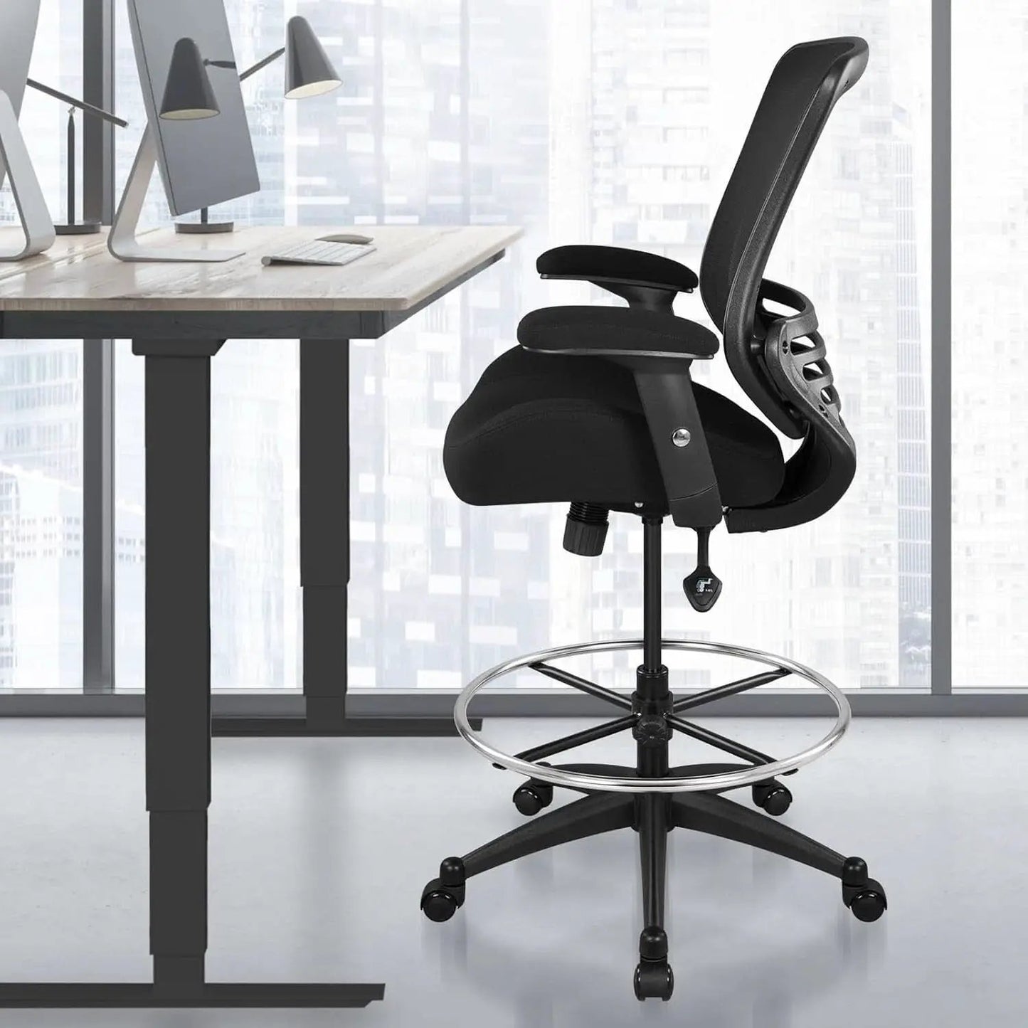 400Lbs Ergonomic Drafting Chair Height Adjustable Foot Ring from PriceLows™
