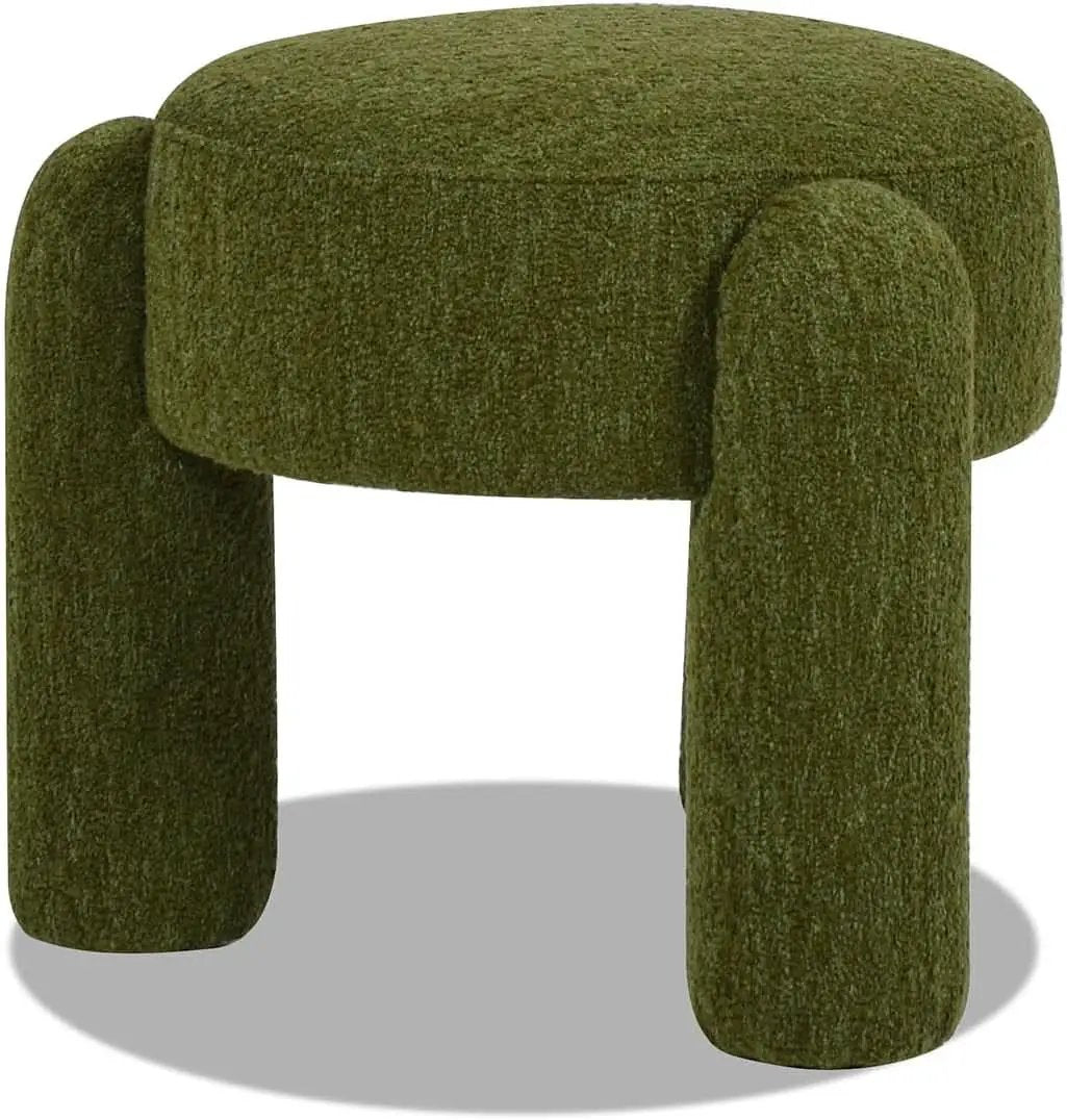 Hugo Twenty Point FiveInch Rounded Moss Green Ottoman from PriceLows™