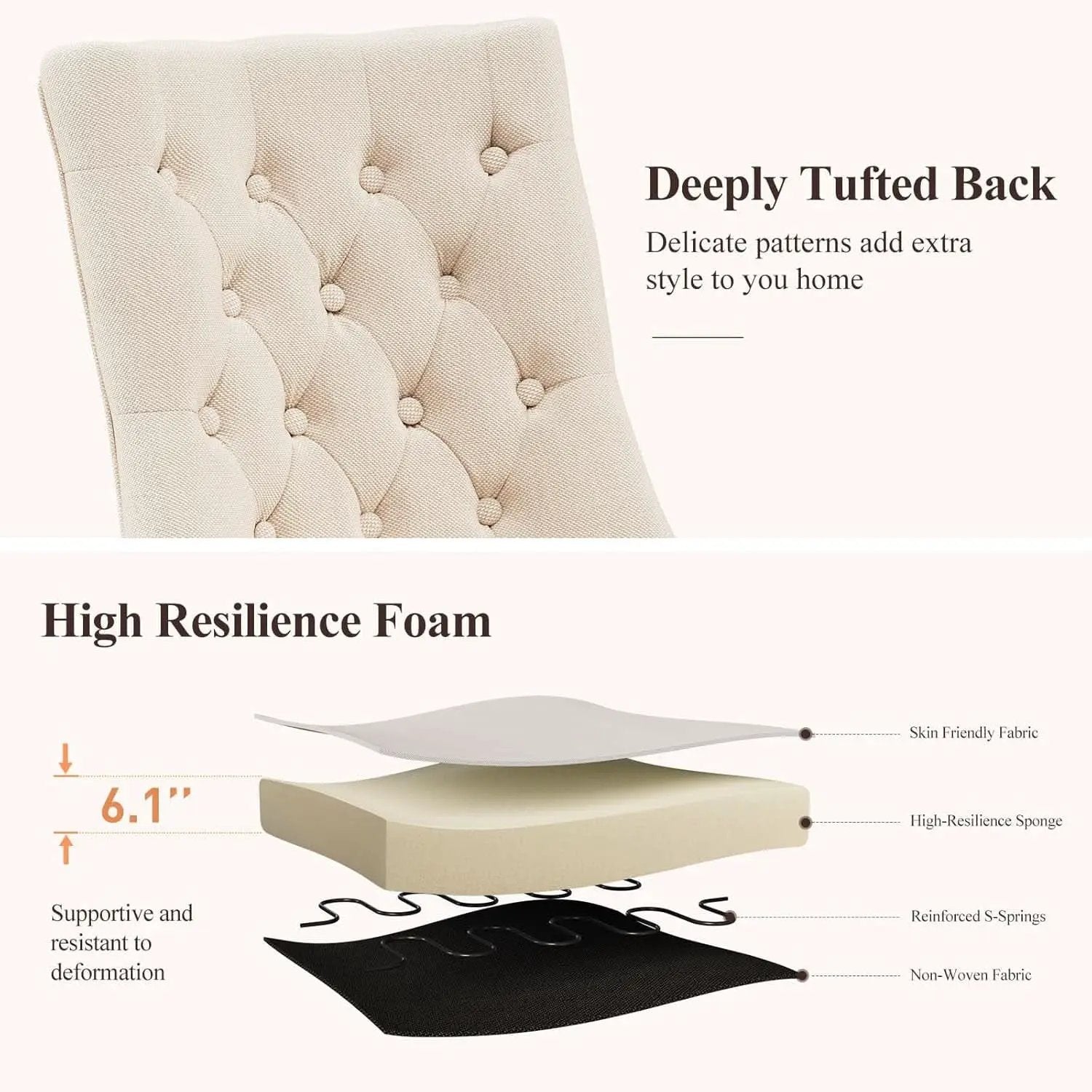 Beige Tufted Contemporary Dining Chairs Collection from PriceLows™