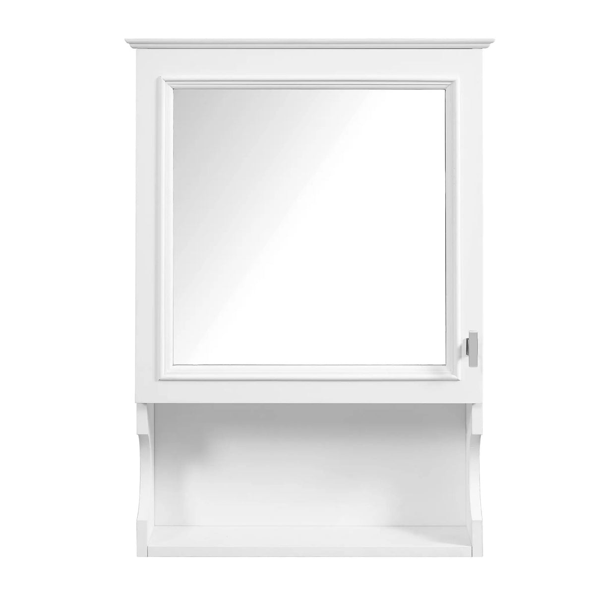 Half-Moon Wall Mounted Bathroom Cabinet | Mirror | Soft Closing Hinges | Open Shelving