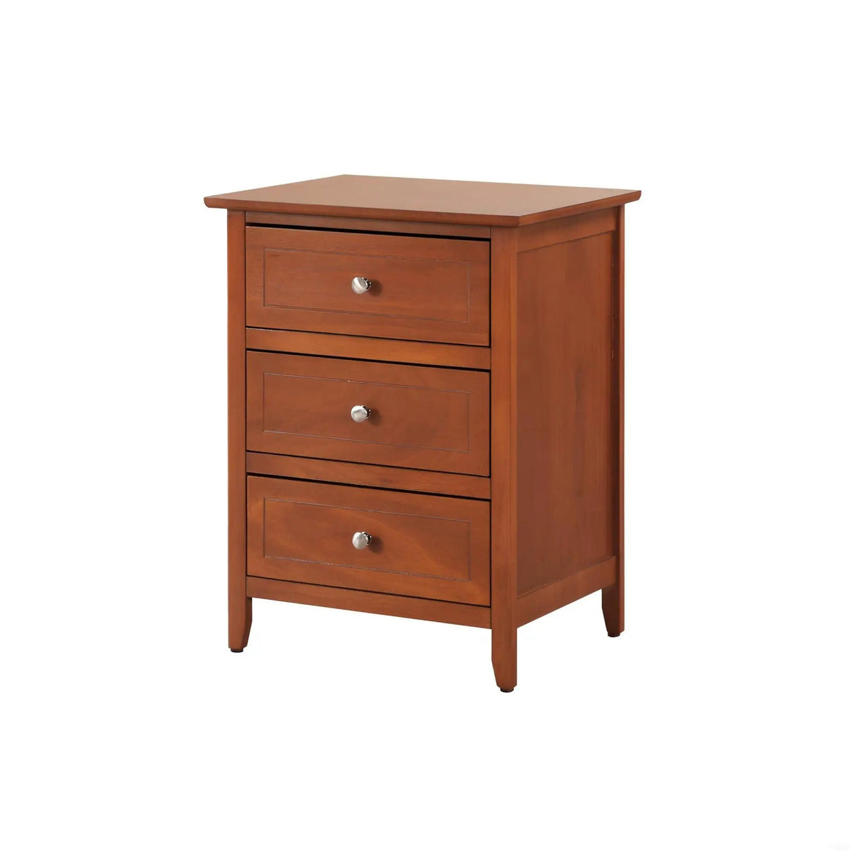 Nightstand | 3 Drawer | Real Wood Veneer | Nickel Hardware