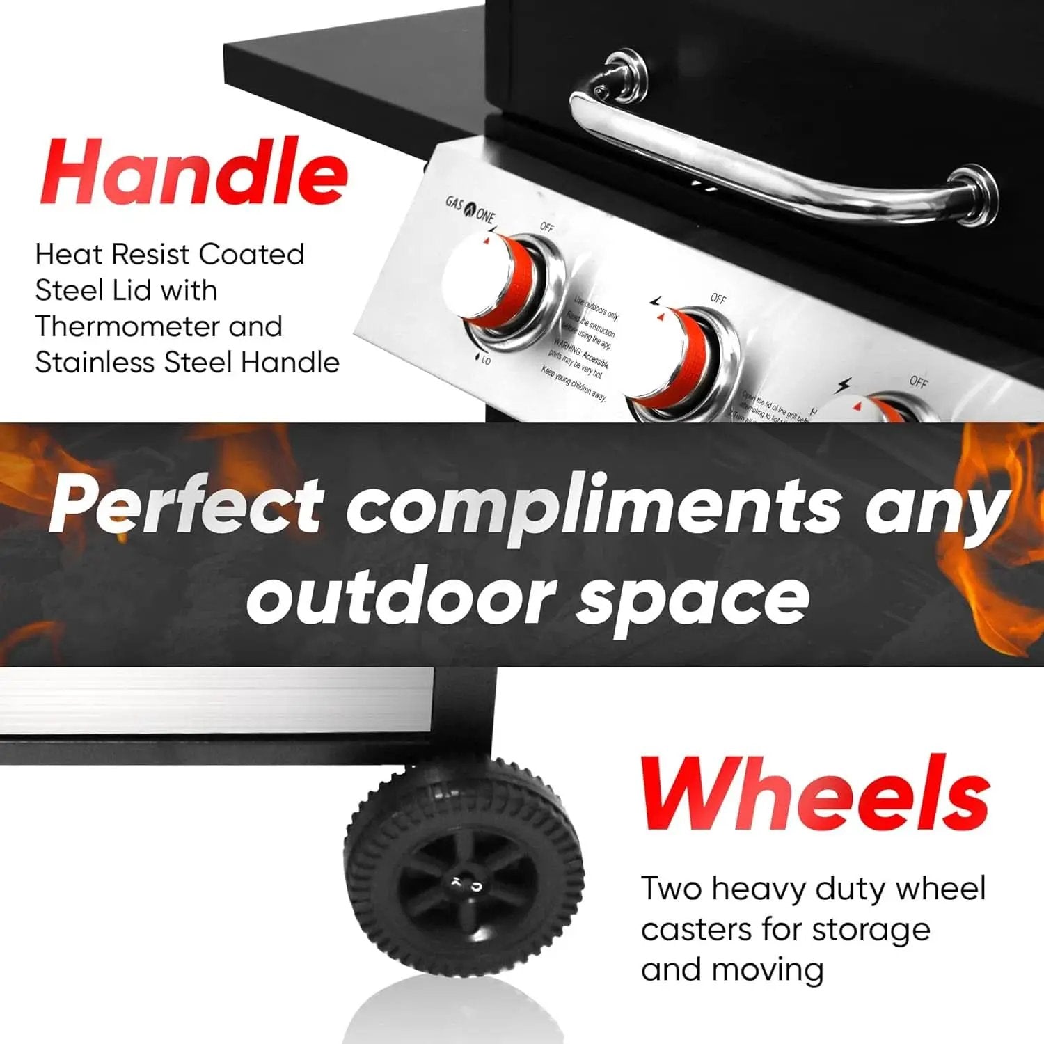 3 Burner Stainless Steel Propane Gas Grill With Cabinet from PriceLows™