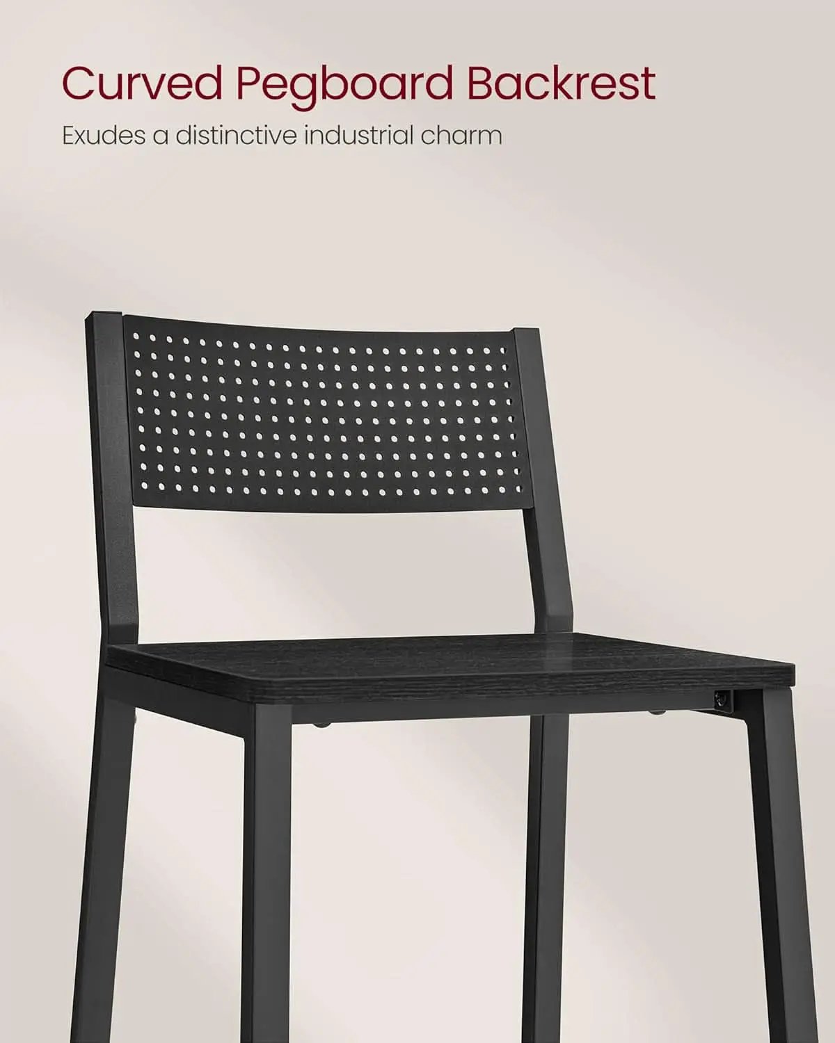 Industrial Charcoal Gray Bar Stools Set Of 2 for Kitchen from PriceLows™