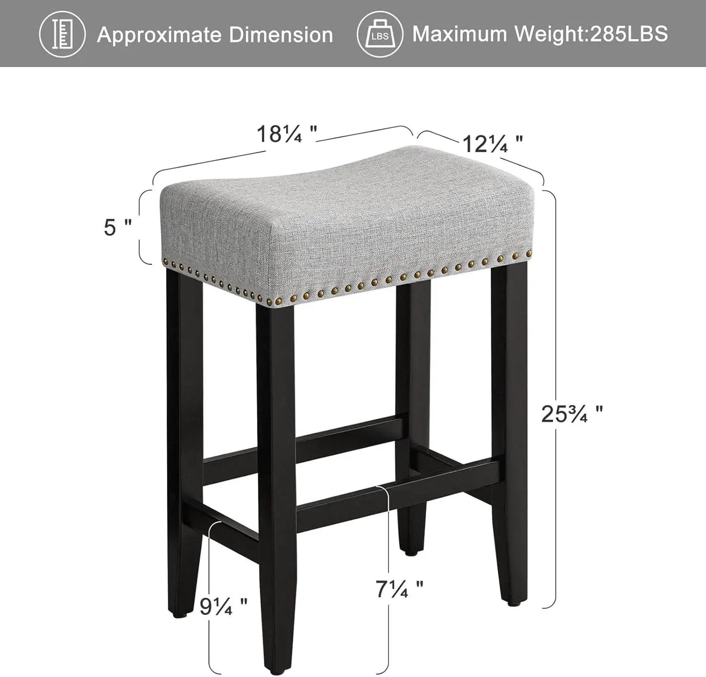 Ergonomic Upholstered Bar Stools Set for Kitchen Island from PriceLows™