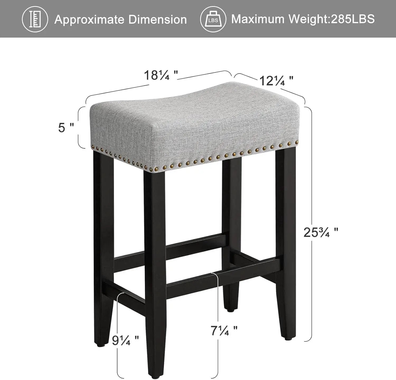 Ergonomic Upholstered Bar Stools Set for Kitchen Island from PriceLows™