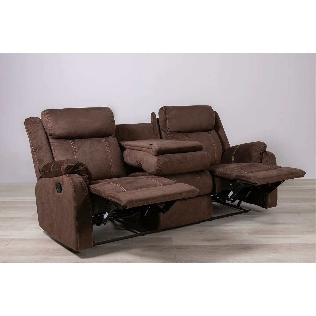 Sonet Domino Reclining Sofas | 2 Pieces | Fabric & Metal | Living Room