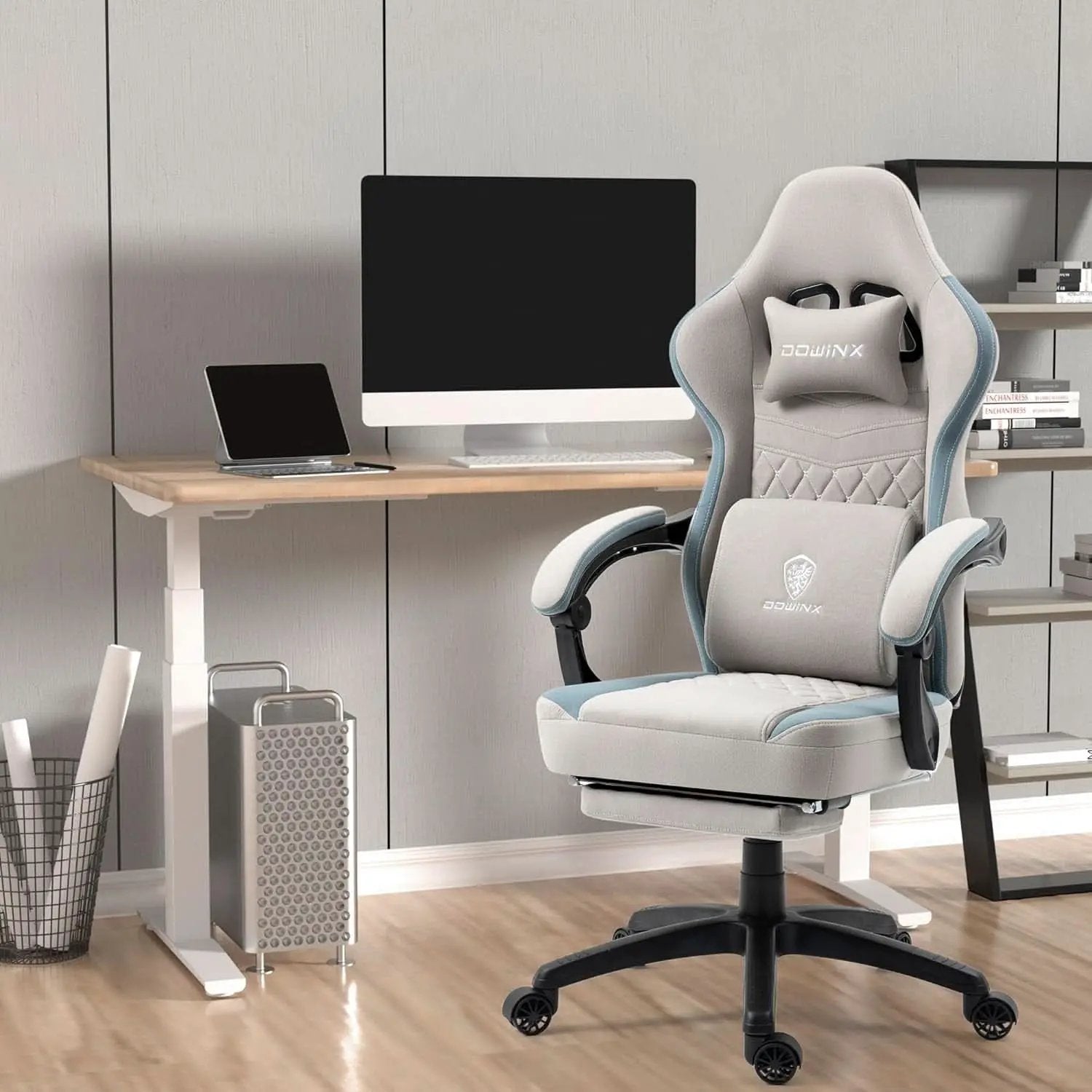 Grey Gaming Chair With Pocket Spring Cushion And Gel Pad from PriceLows™