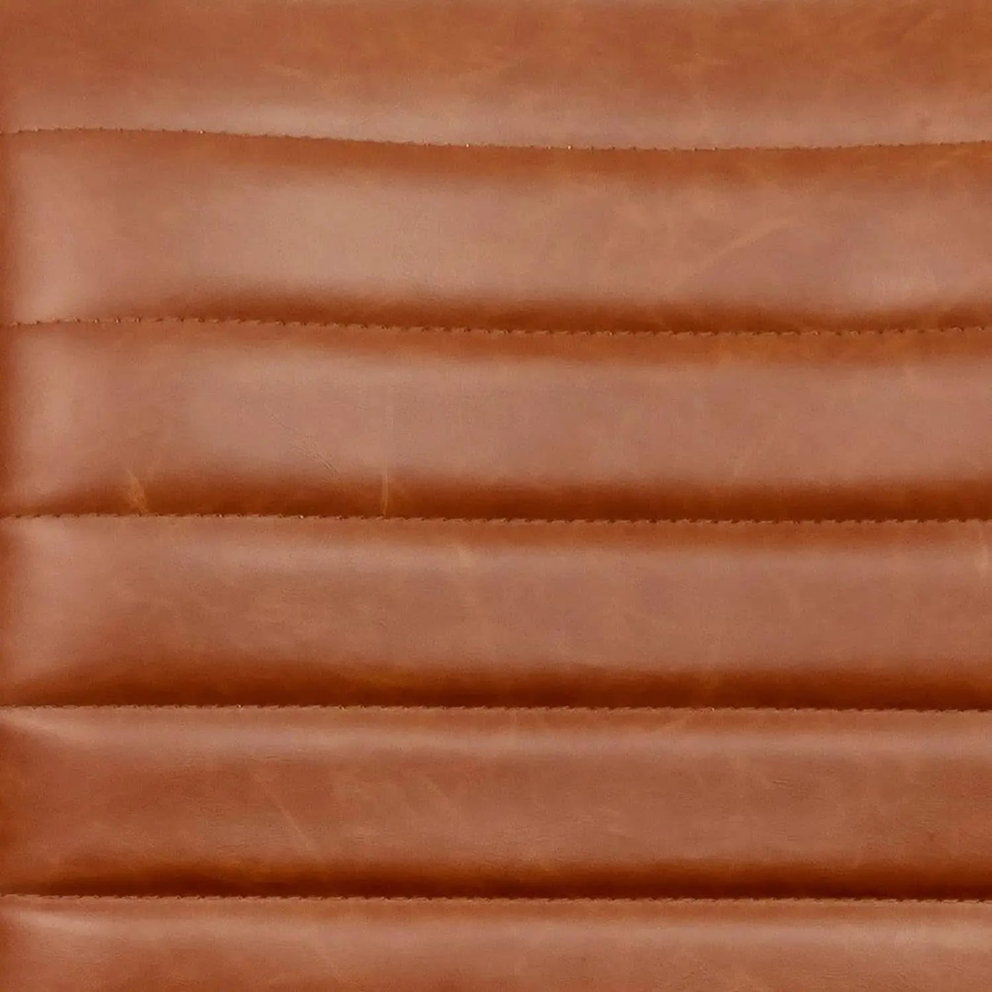 Low-Back Ribbed Upholstered Vinyl Swivel Desk Chair, Brown, Adjustable Height from PriceLows™