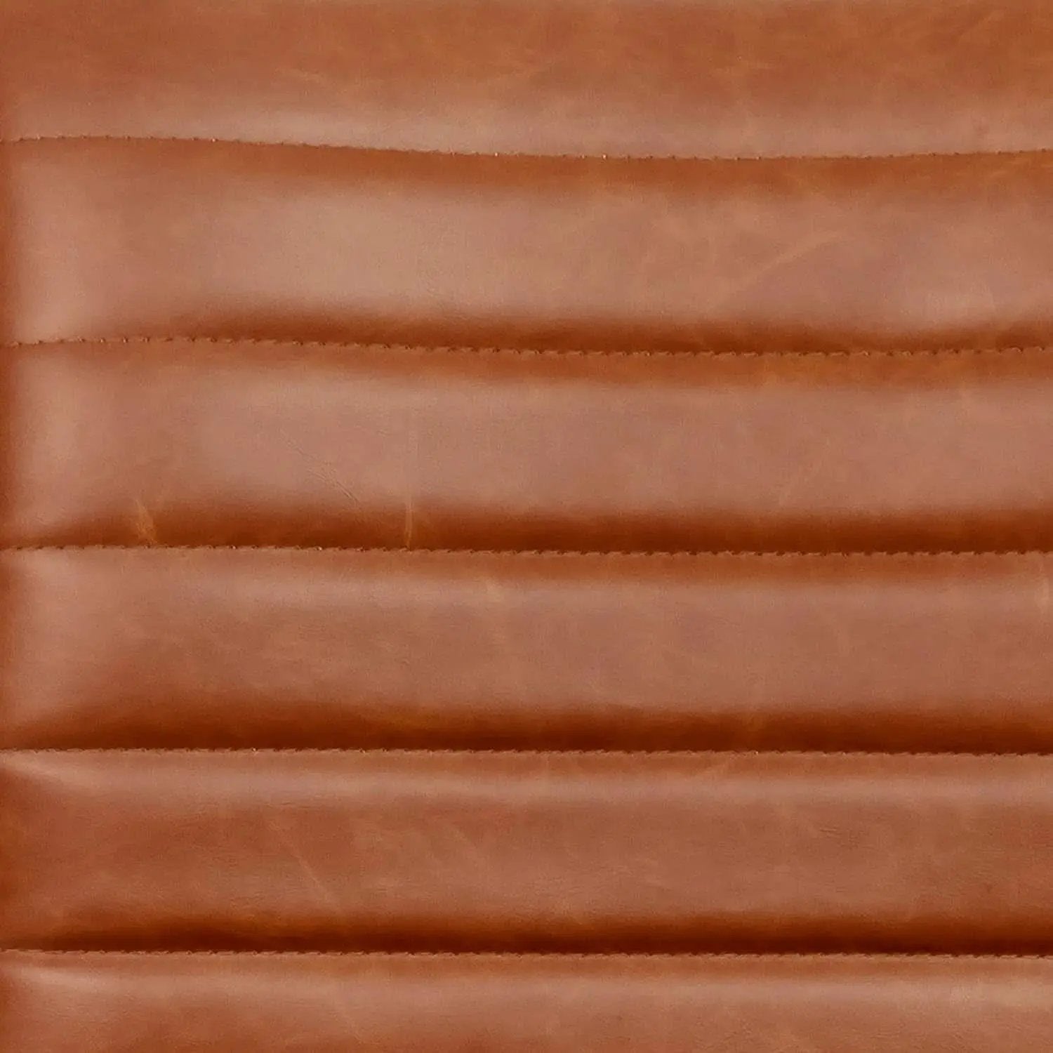 Low-Back Ribbed Upholstered Vinyl Swivel Desk Chair, Brown, Adjustable Height from PriceLows™