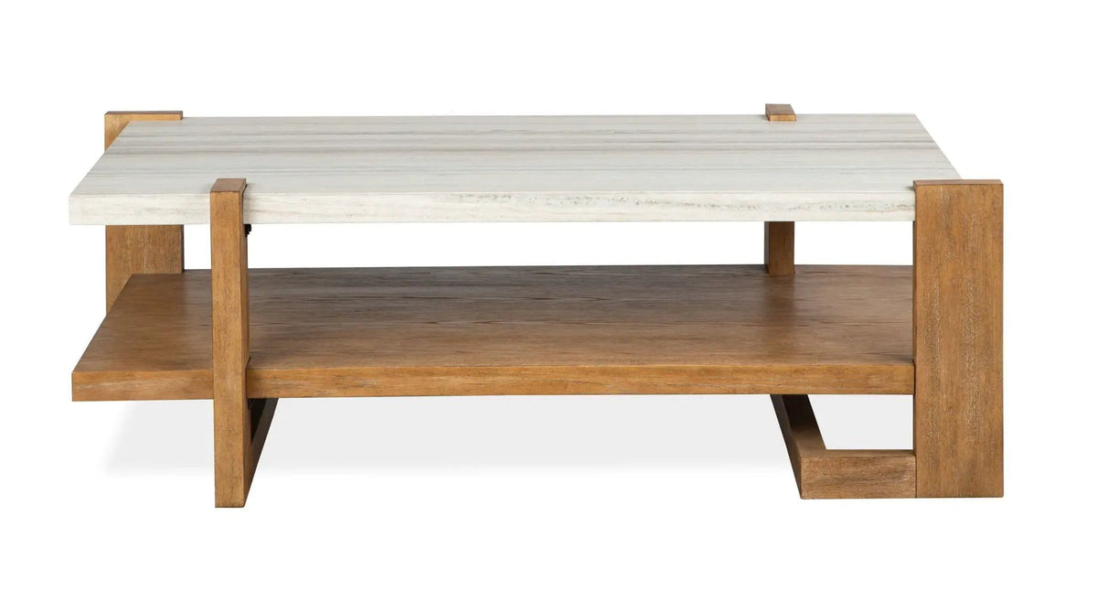 Carrington Rectangular Table | 3 Pieces | Oak Veneer & Granite | Living Room