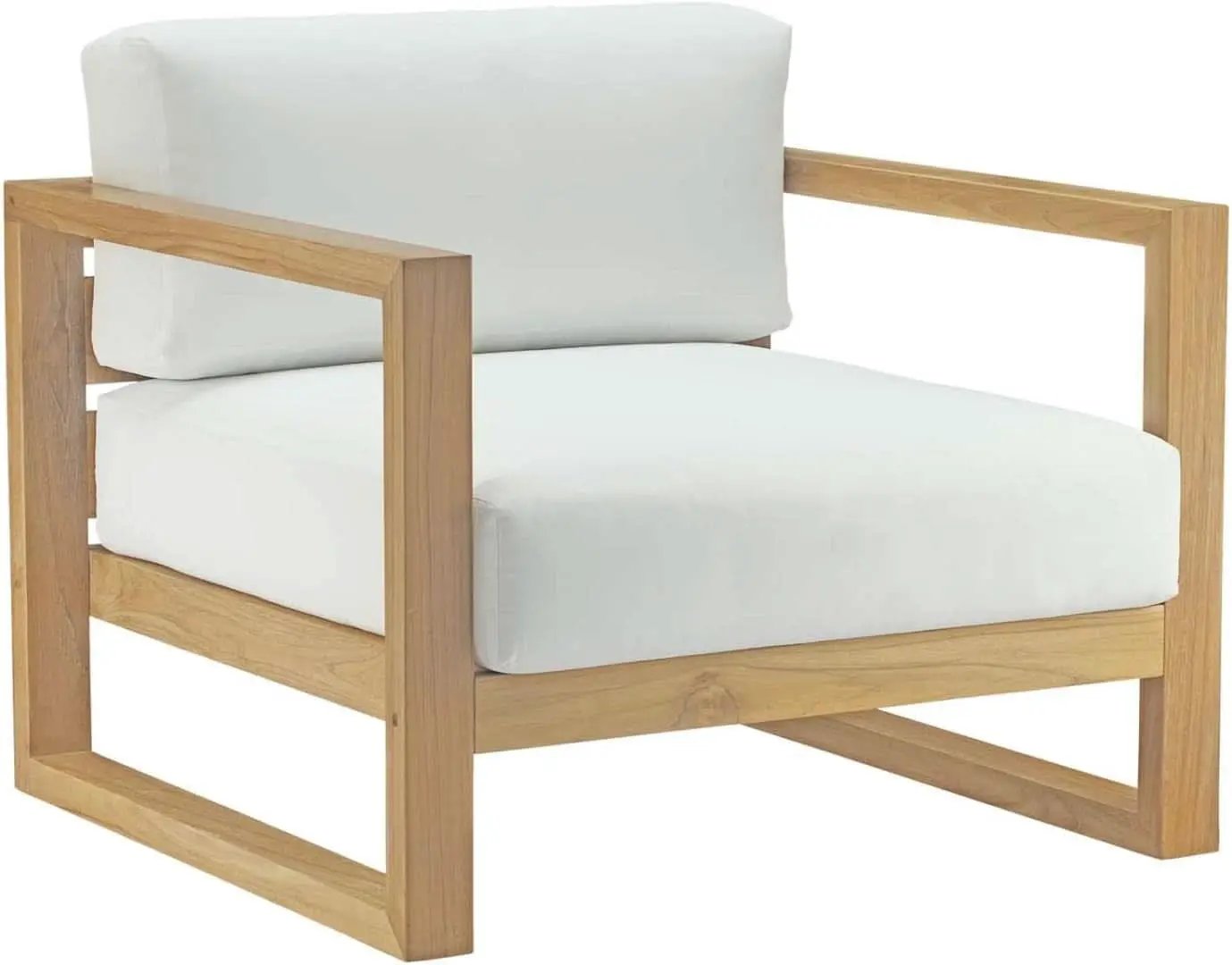 Natural White Teak Wood Outdoor 6-Piece Sectional Sofa Set from PriceLows™