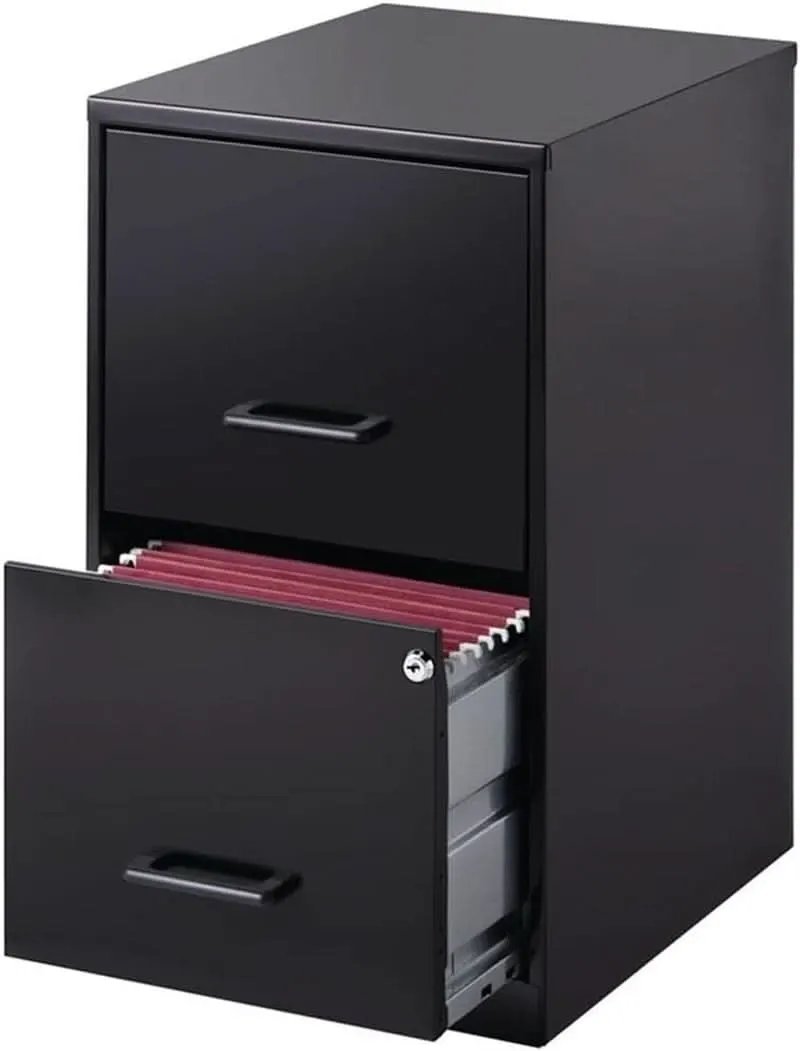 Metal 2 Drawer Letter File Cabinet Black Office Storage from PriceLows™