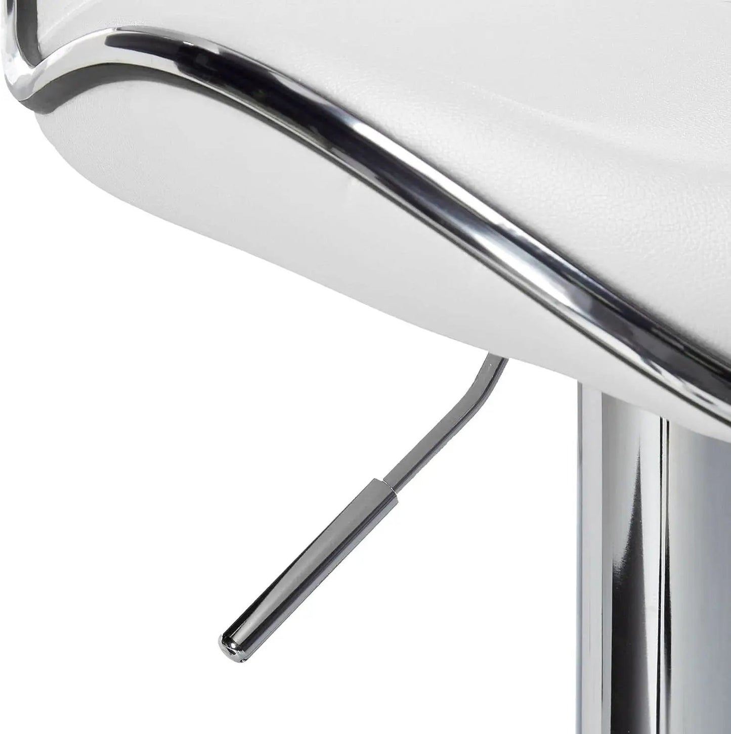 White Cushioned Leatherette Barstool Set Of 2 Adjustable Height Swivel from PriceLows™