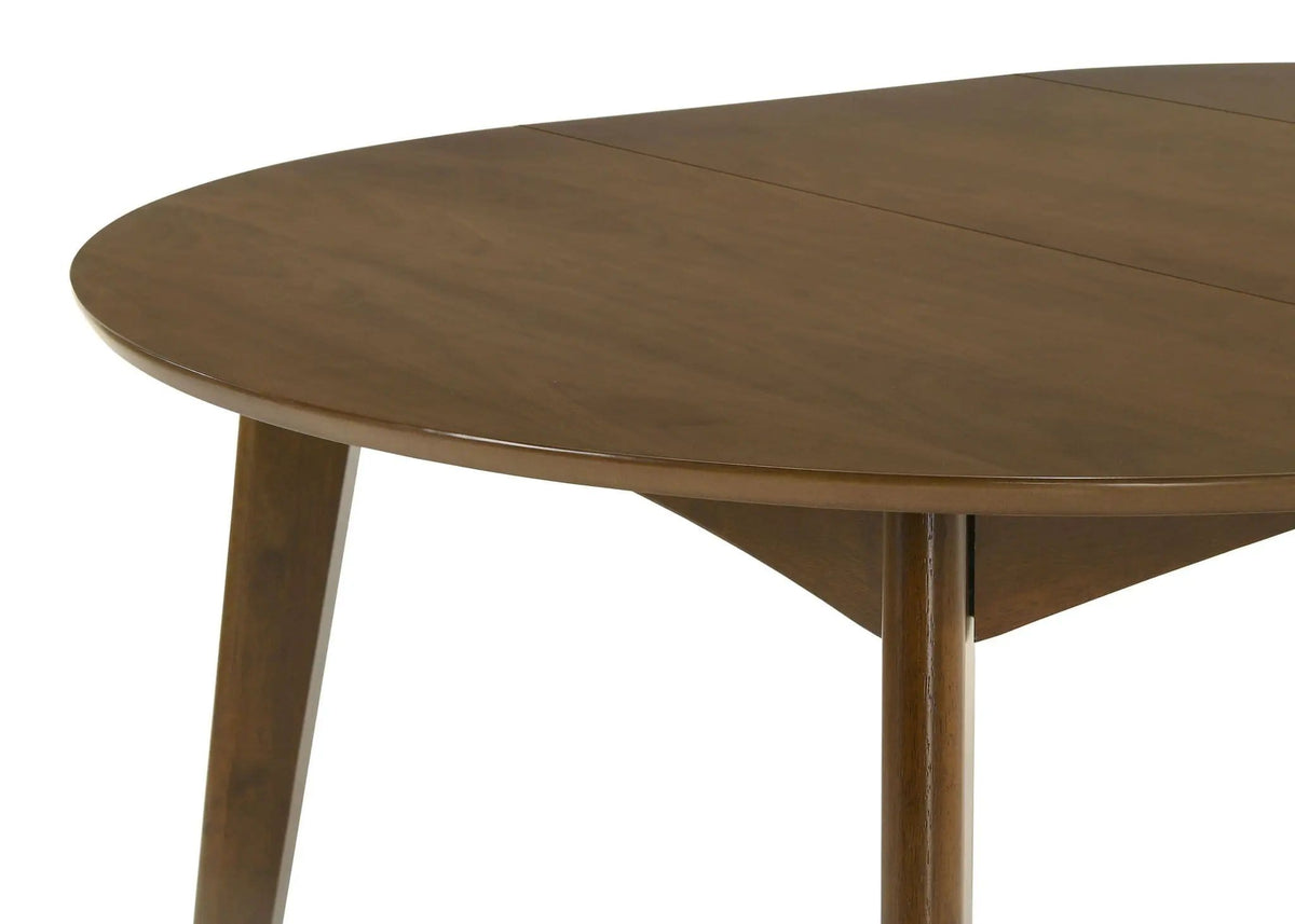 Jedda Oval 60-inch Extension Leaf Dining Table Dark | 42 x 42 x 30 in | Solid Wood & Walnut | Walnut